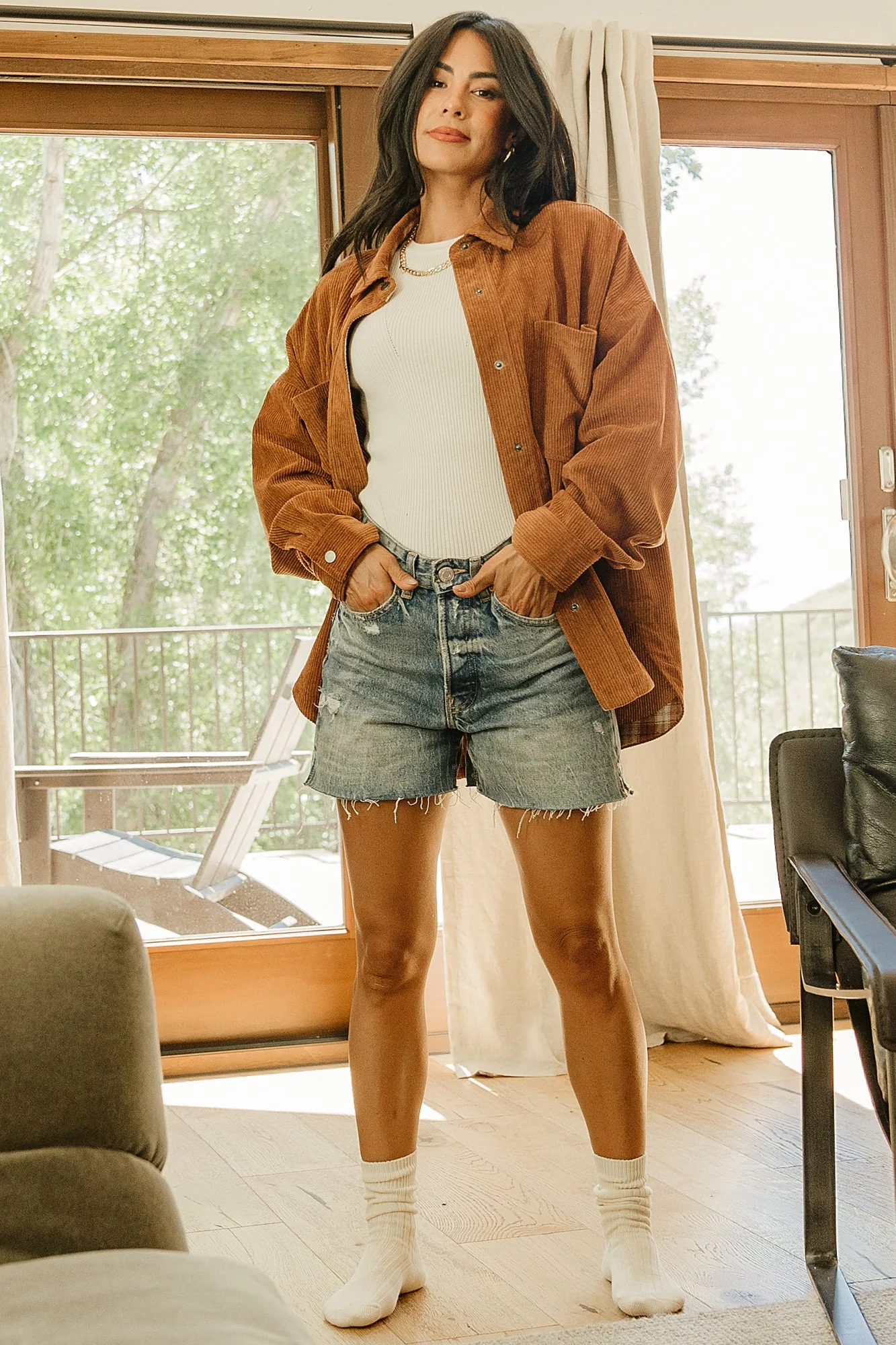 Davis Corduroy Shacket | Spice