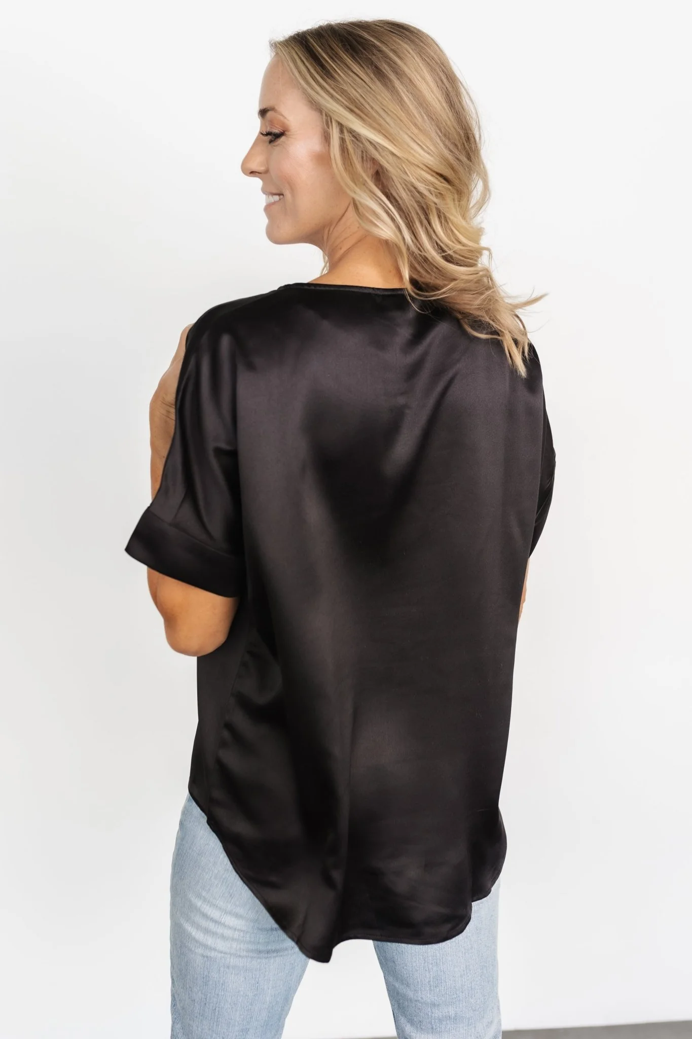 Rory Satin Top | Black