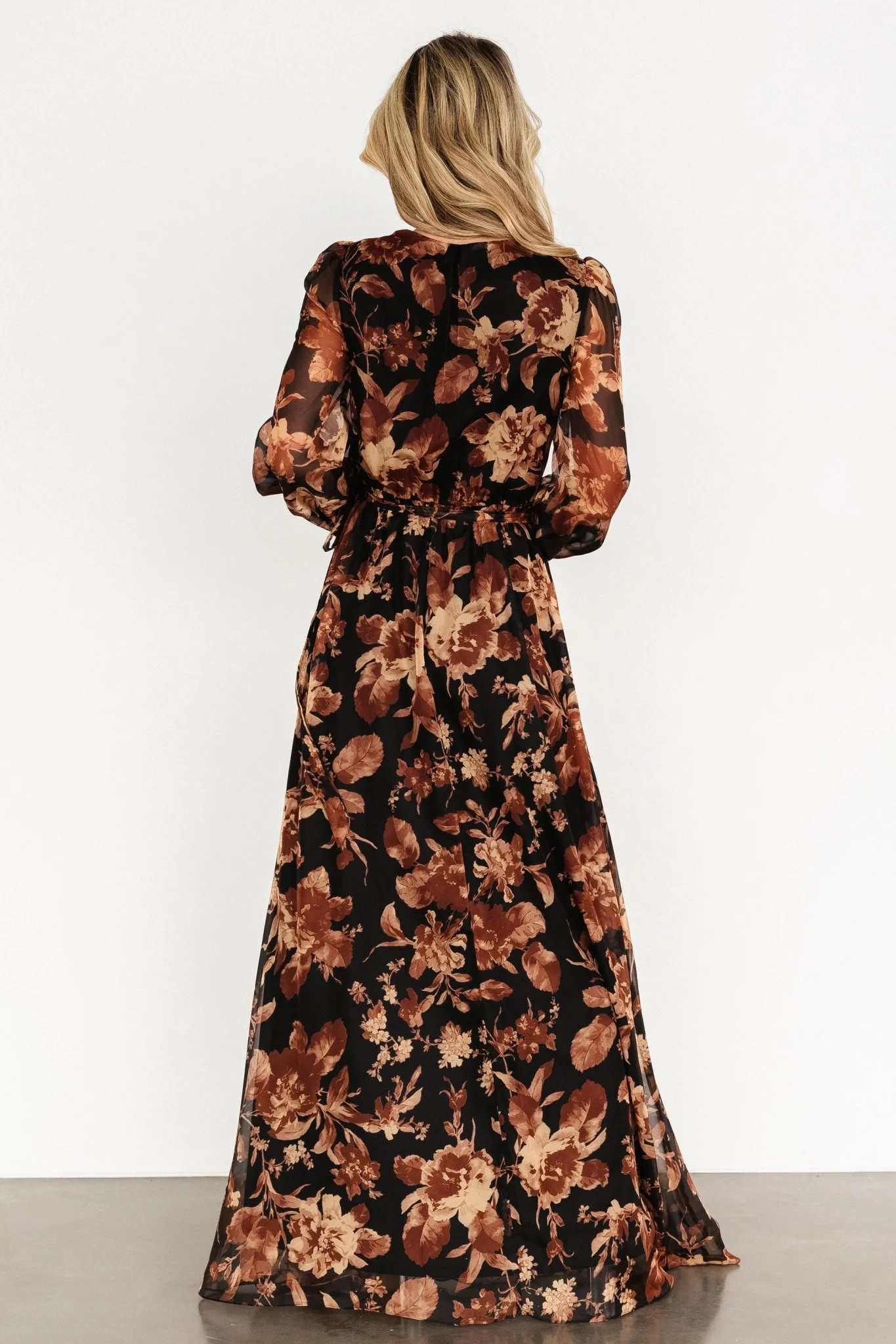 Maura Wrap Maxi Dress | Black Print