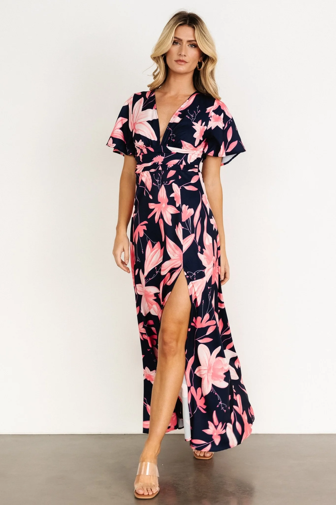 Dina Maxi Dress | Navy + Pink Floral