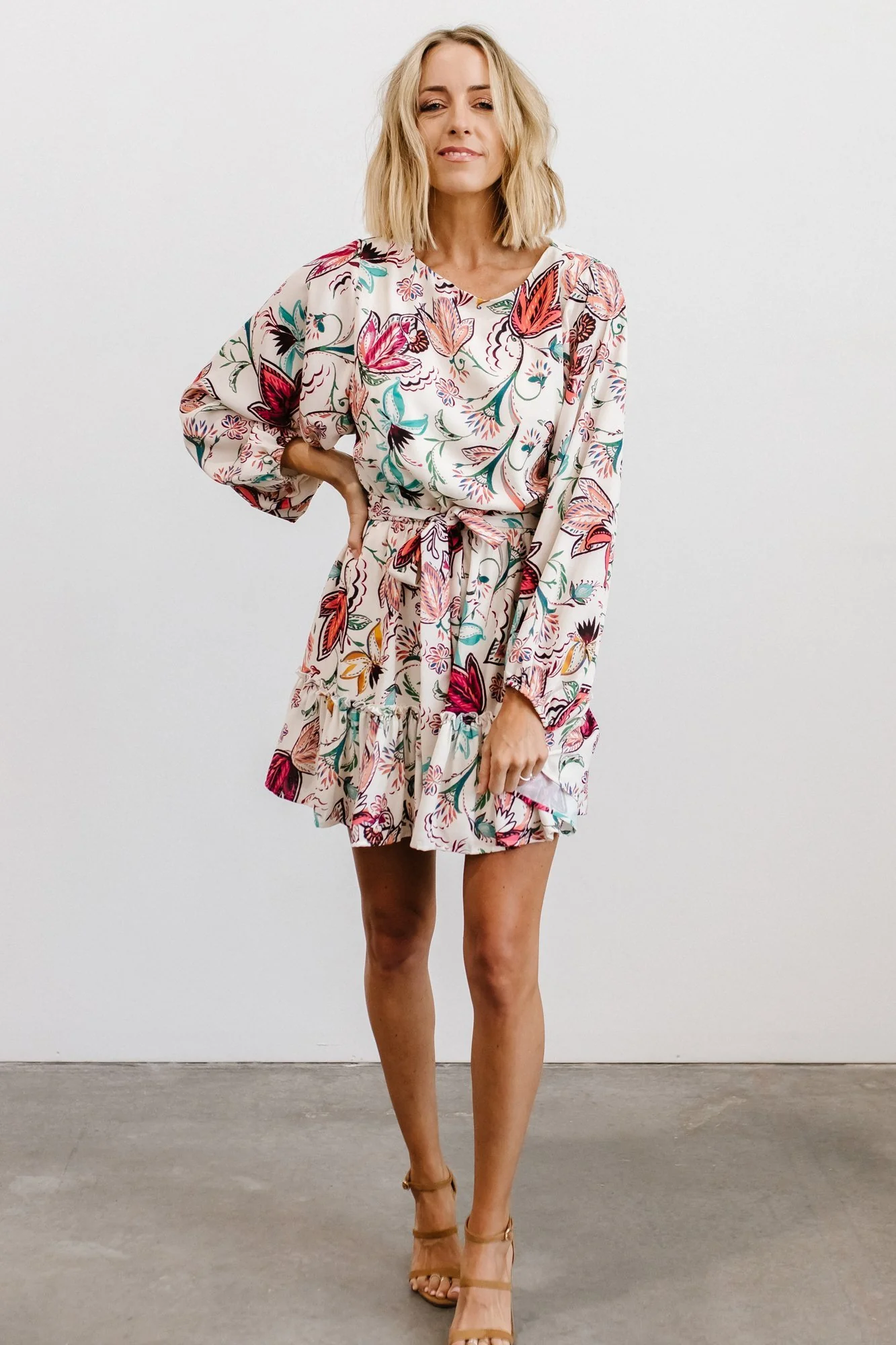 Tally Mini Dress | Off White Multi Print
