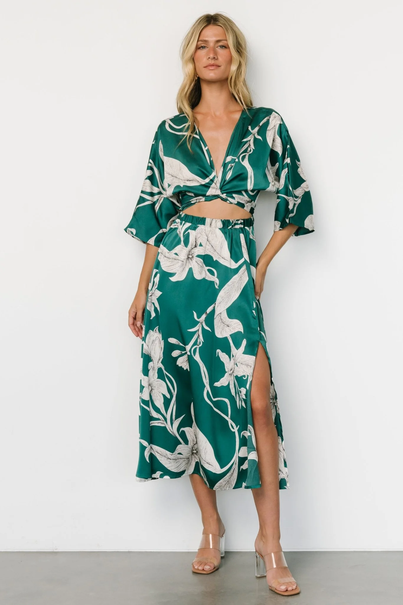 Avryll Front Tie Dress | Green