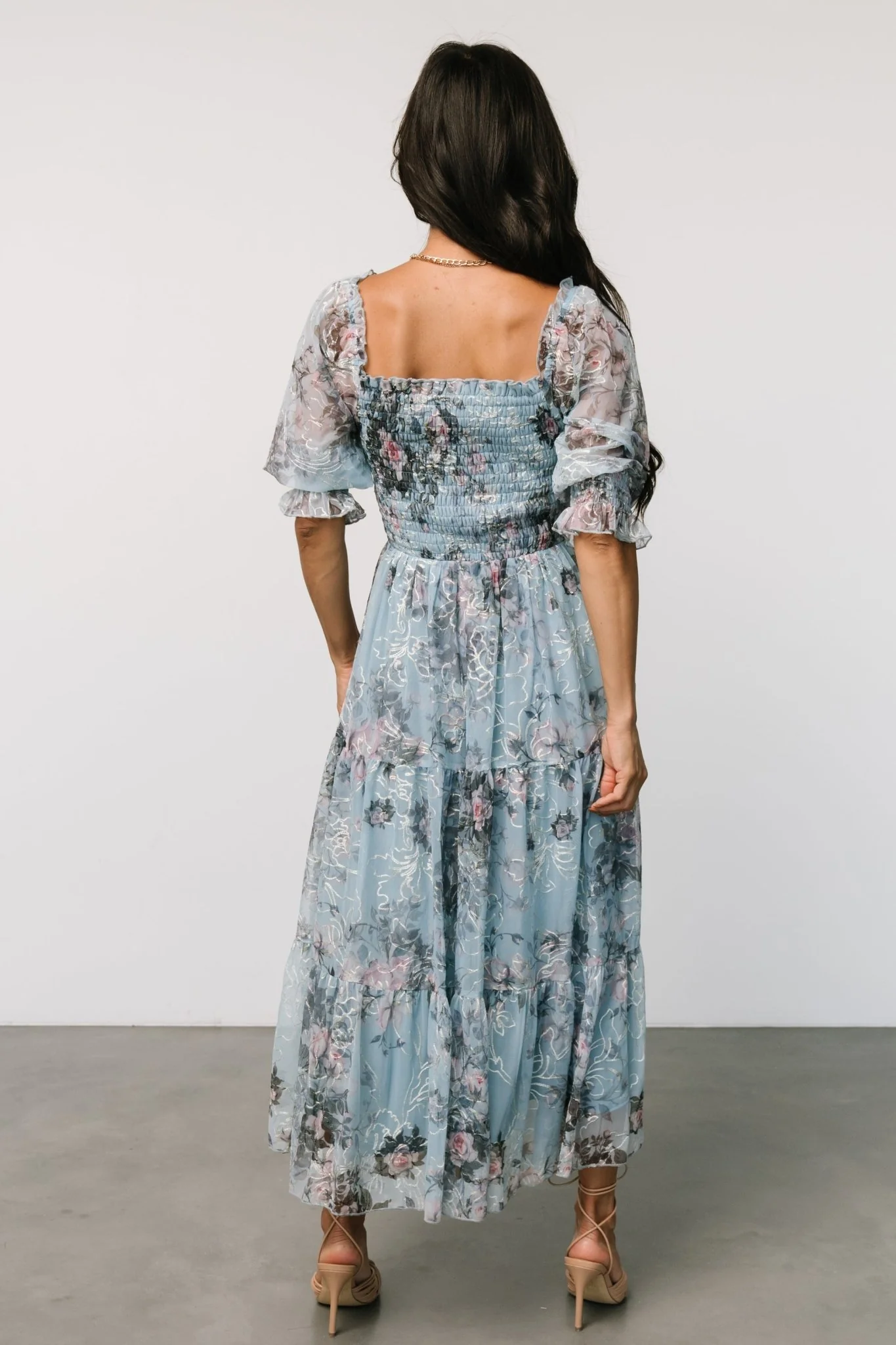 Fabian Jacquard Midi Dress | Light Blue Multi