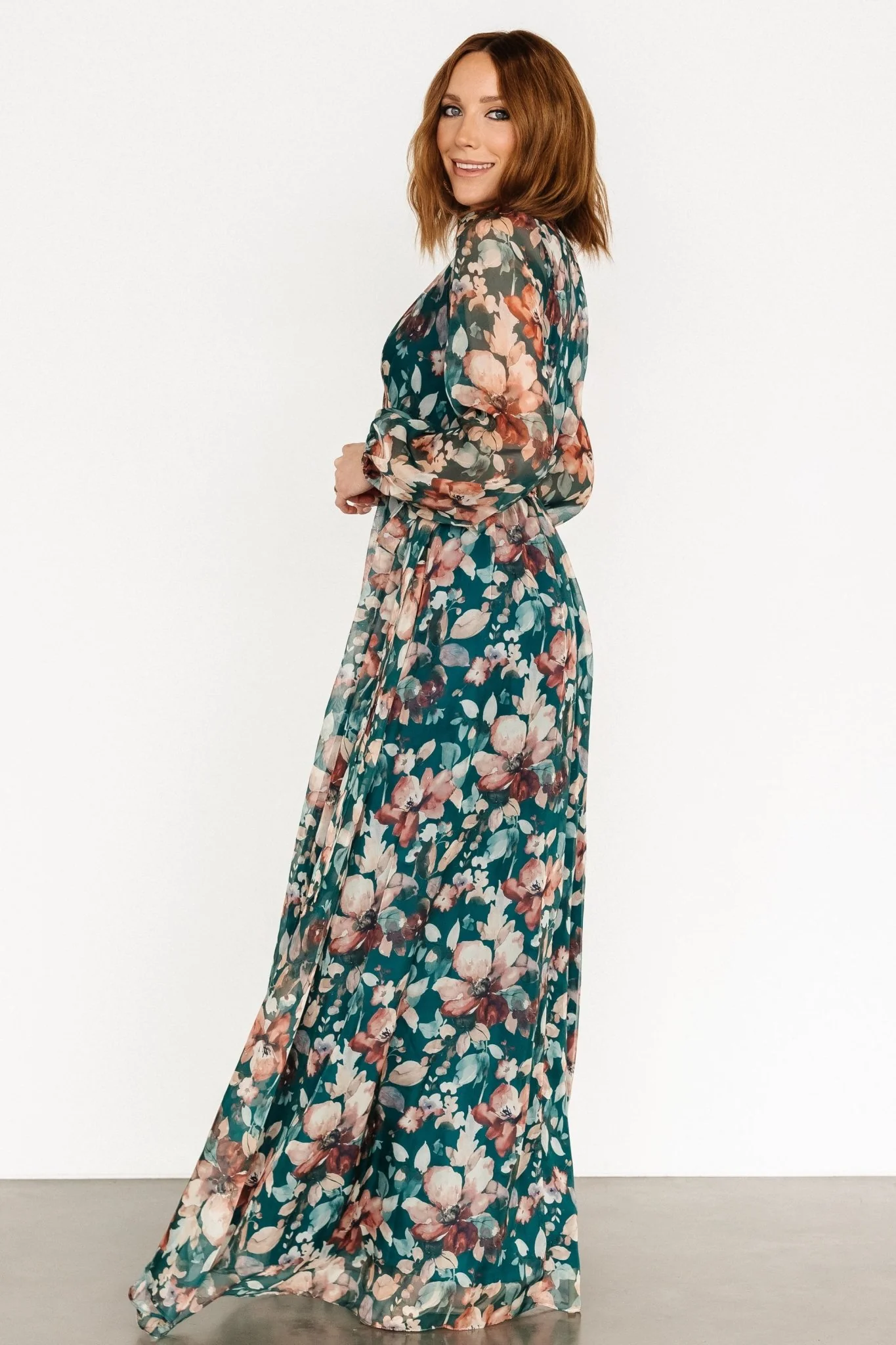 Maura Wrap Maxi Dress | Emerald Floral