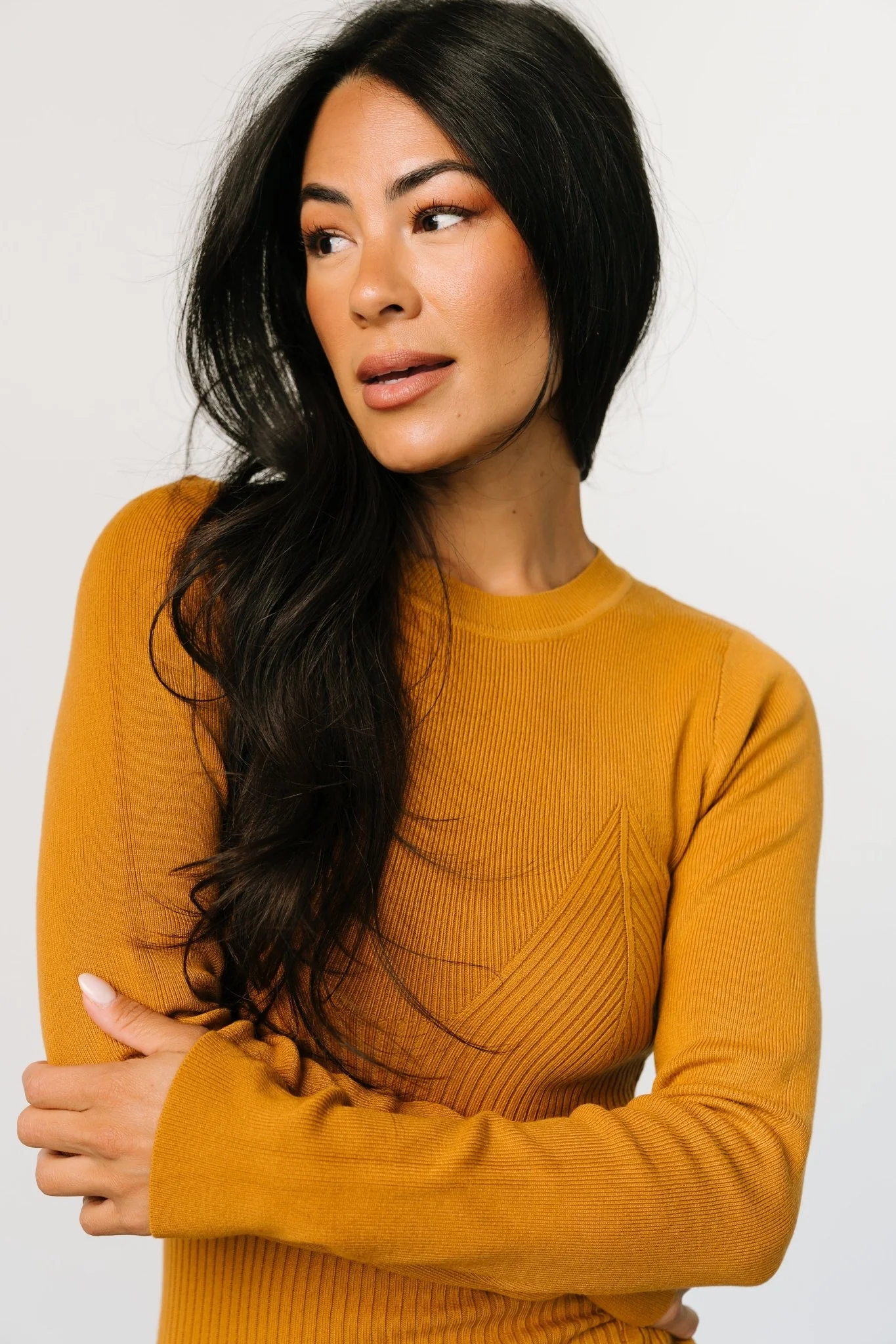 Manhattan Ribbed Sweater Dress | Camel