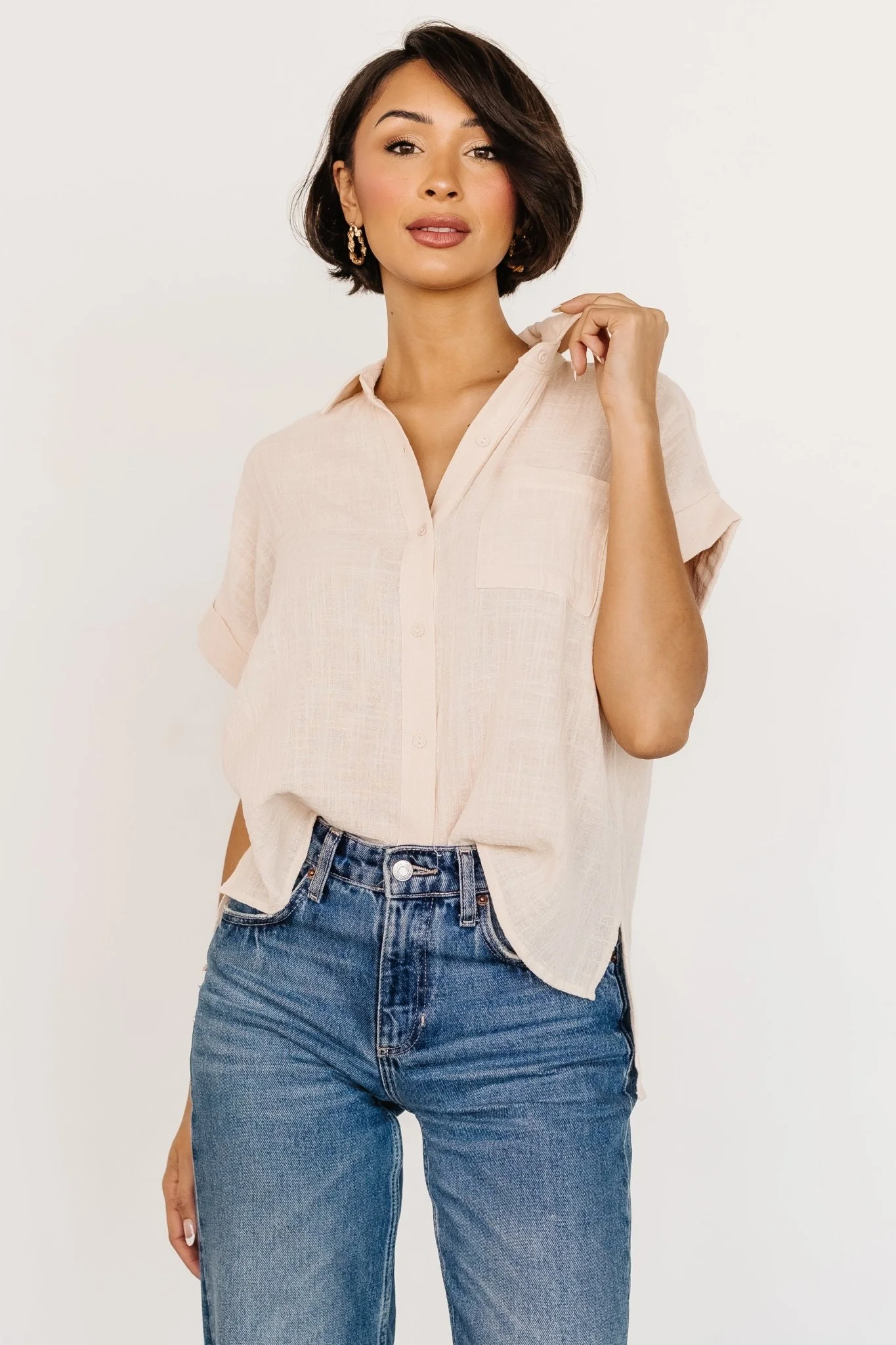 Hammond Short Sleeve Top | Natural