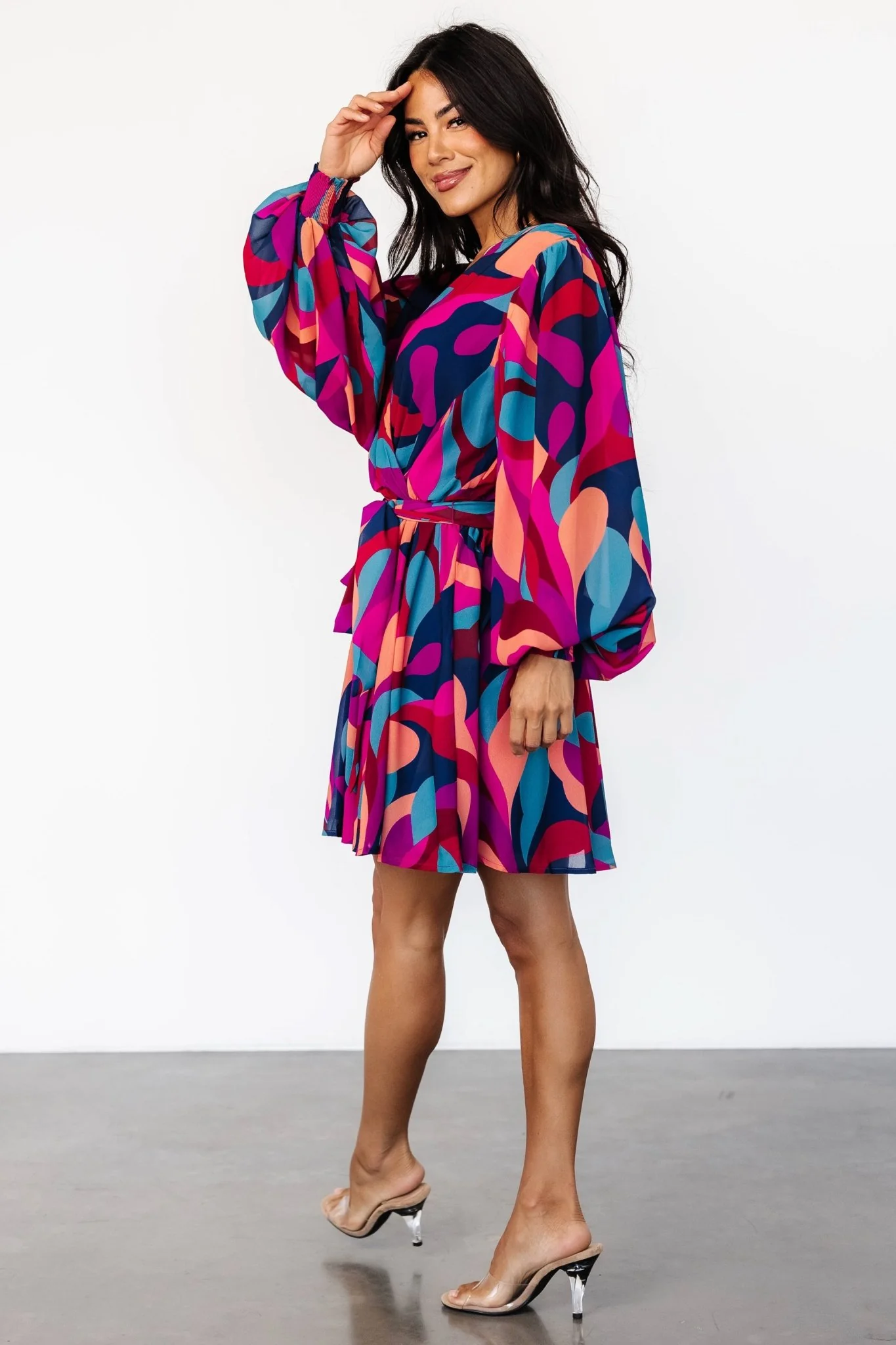 Lyndsi Short Dress | Magenta Multi