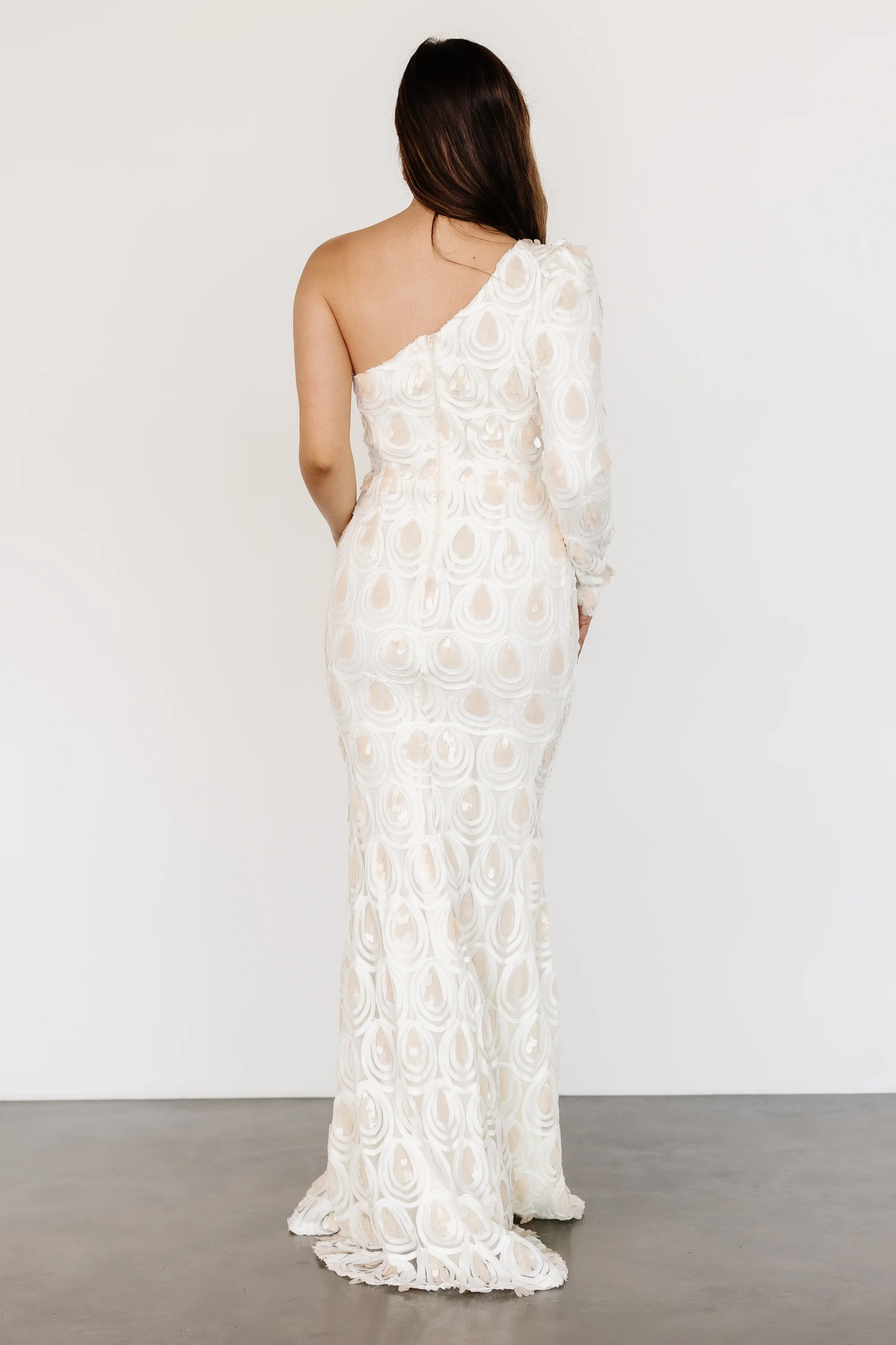 Porscha One Shoulder Gown | Cream