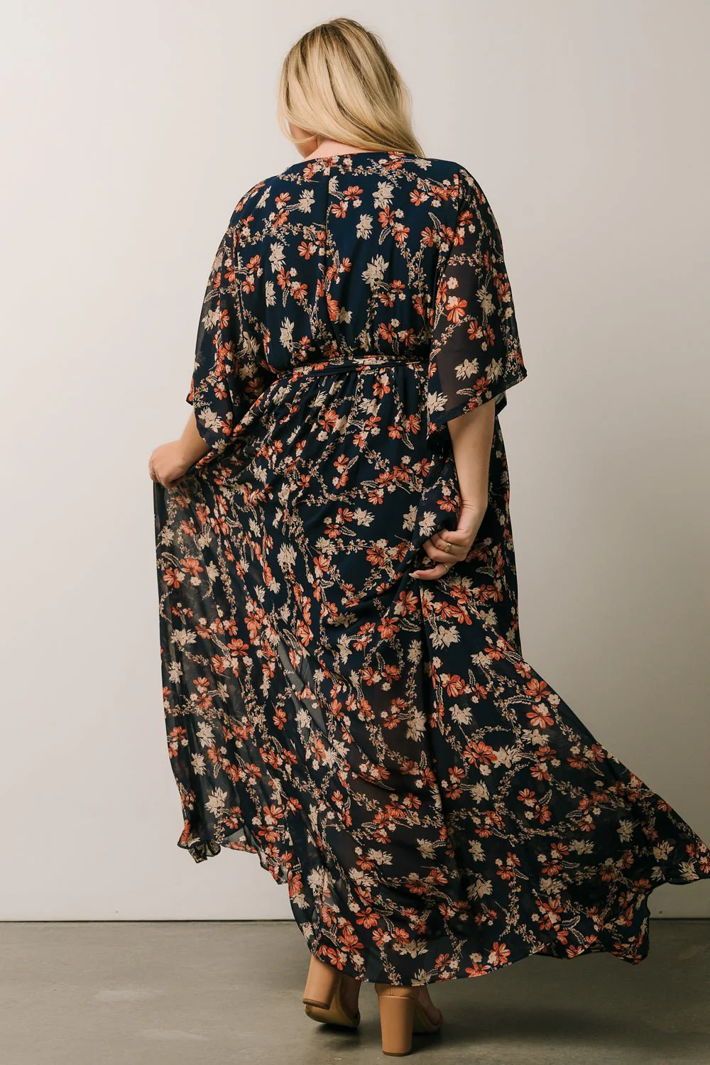 Kia Kimono Maxi Dress | Dark Blue Floral