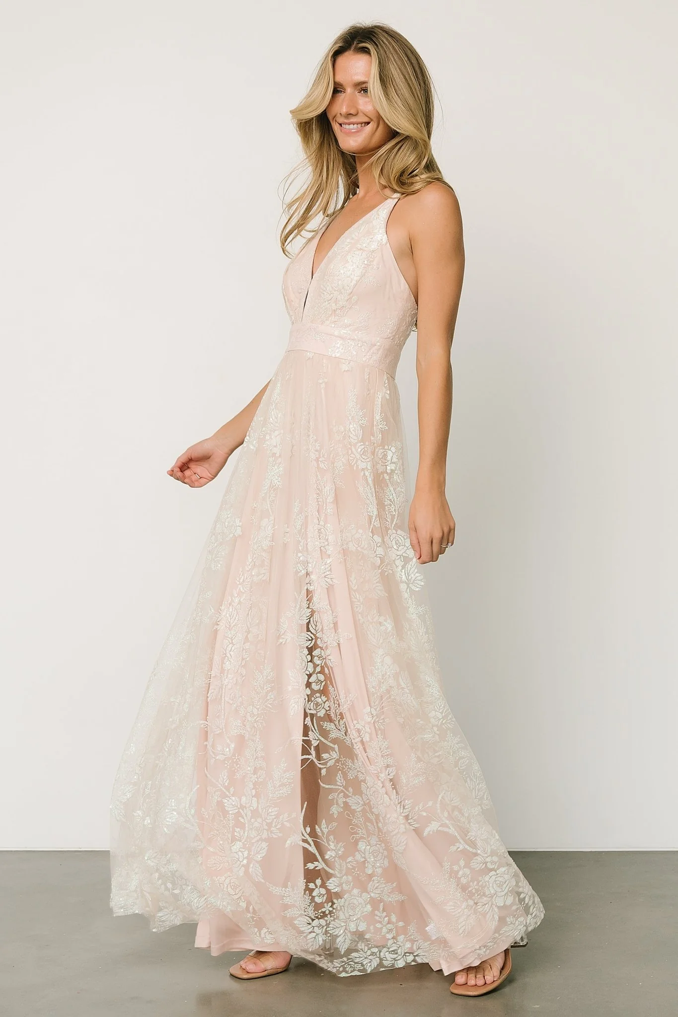 Lucienne Shimmer Maxi Gown | Ivory