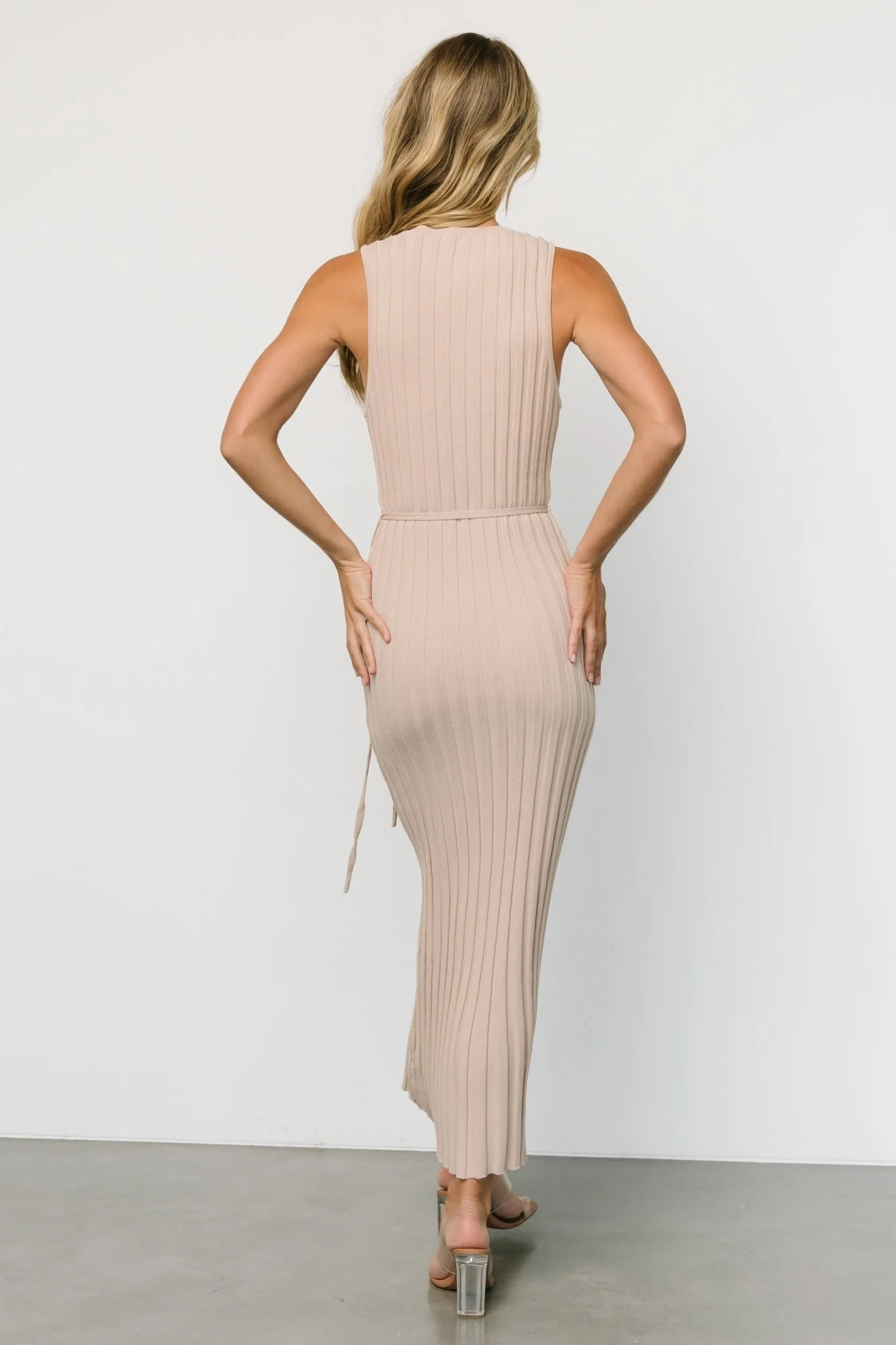 Drew Ribbed Knit Dress | Natural