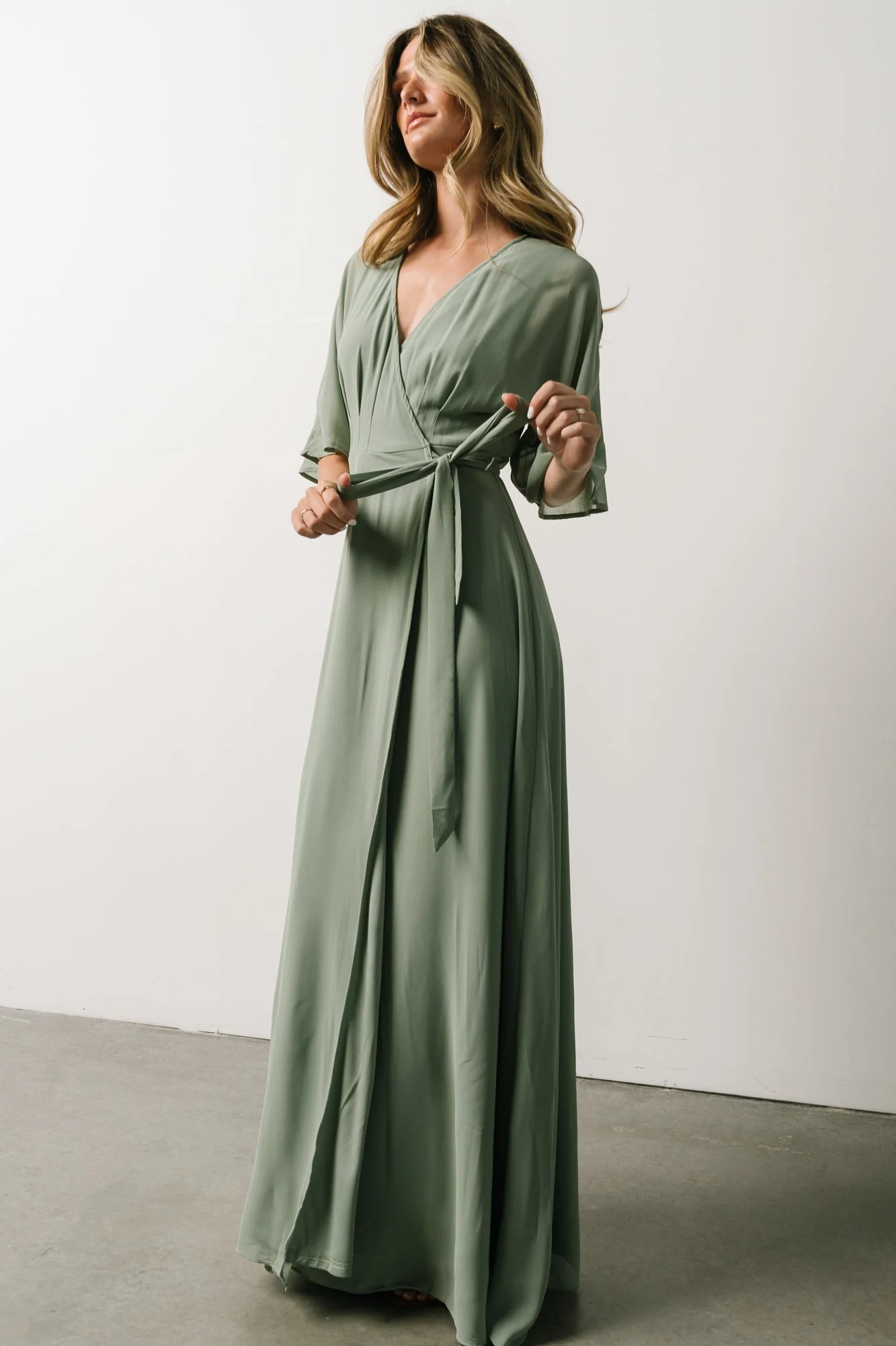 Lilly Wrap Maxi Dress | Dusty Sage