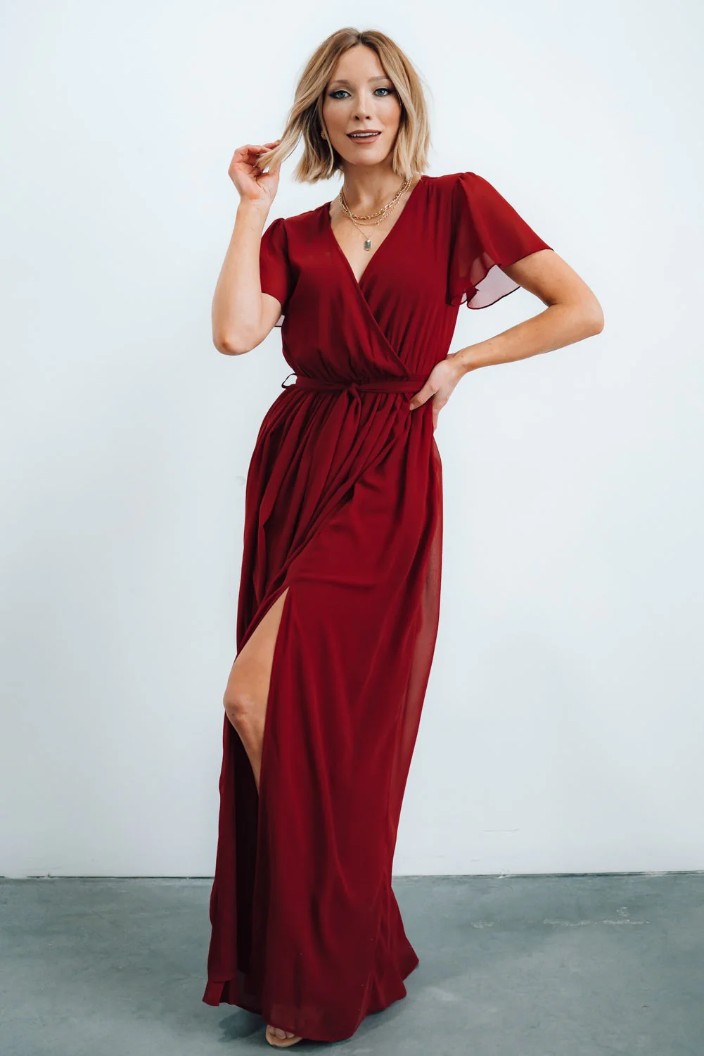 Kristina Maxi Dress | Burgundy