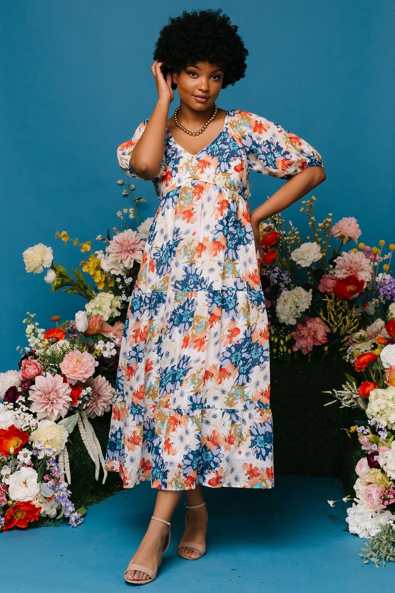 Denton Midi Dress | Blue Multi