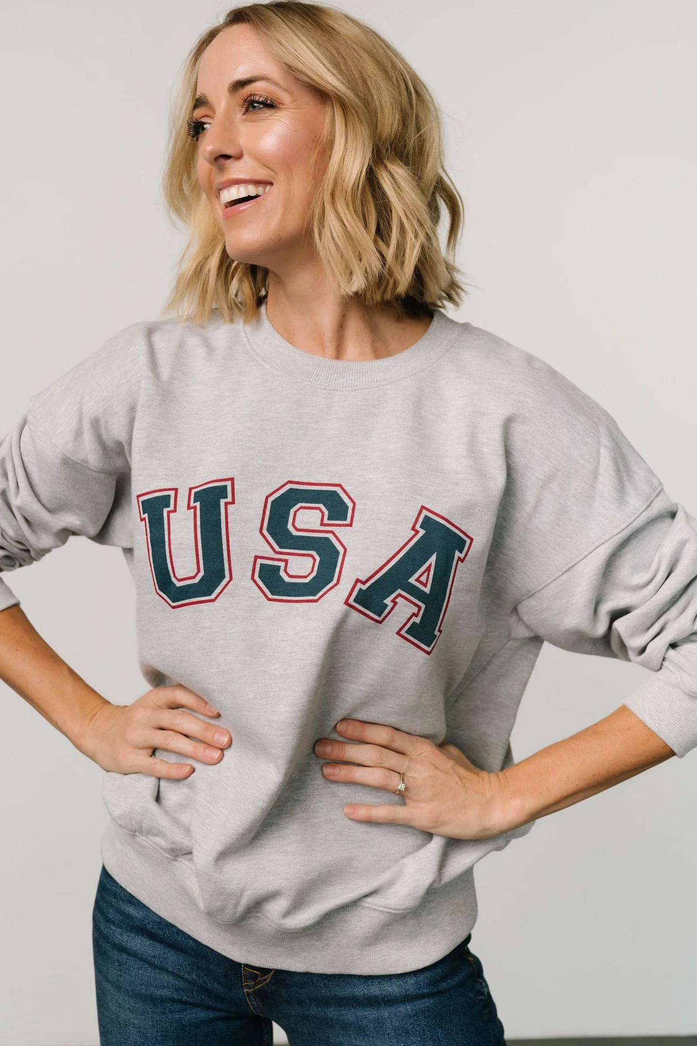 USA Oversized Sweatshirt | Heather Gray
