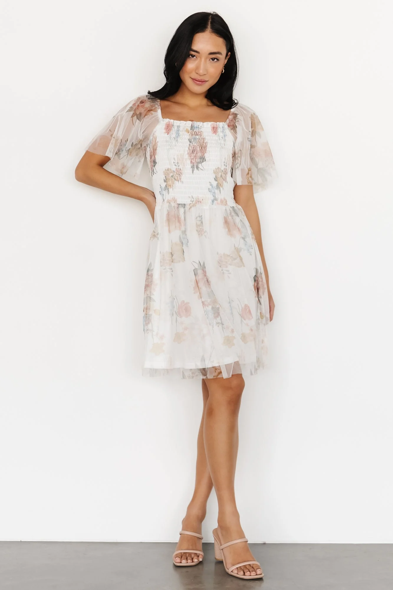 Tivoli Tulle Short Dress | White Multi