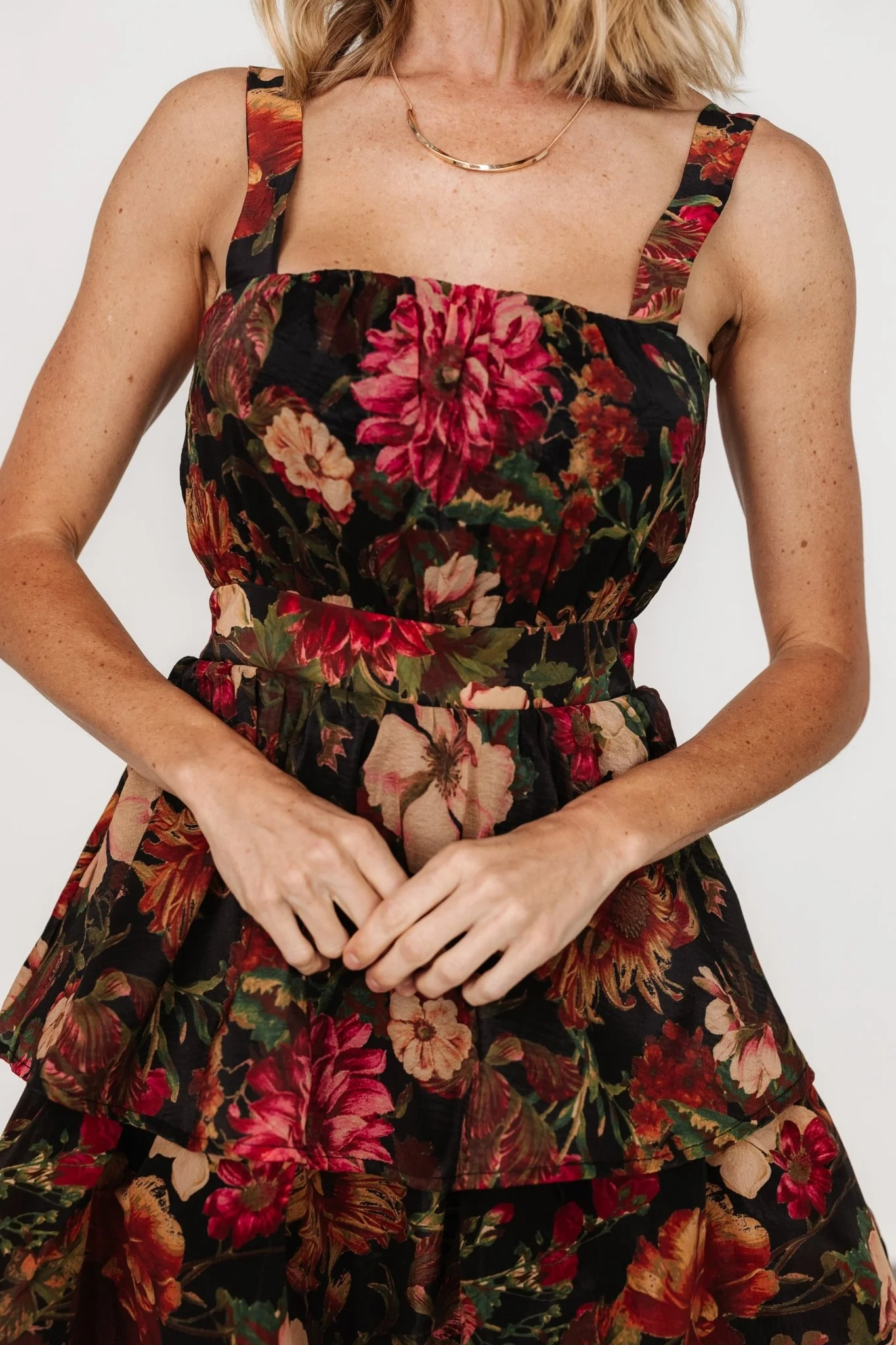 Cologne Tiered Dress | Black Floral