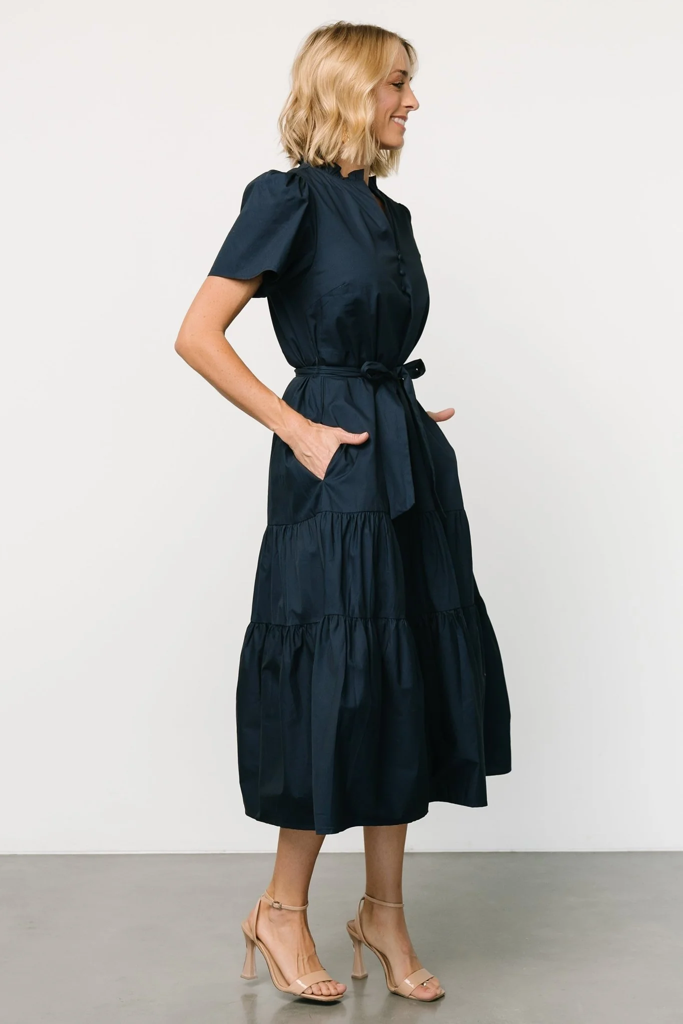 Providence Poplin Dress | Navy
