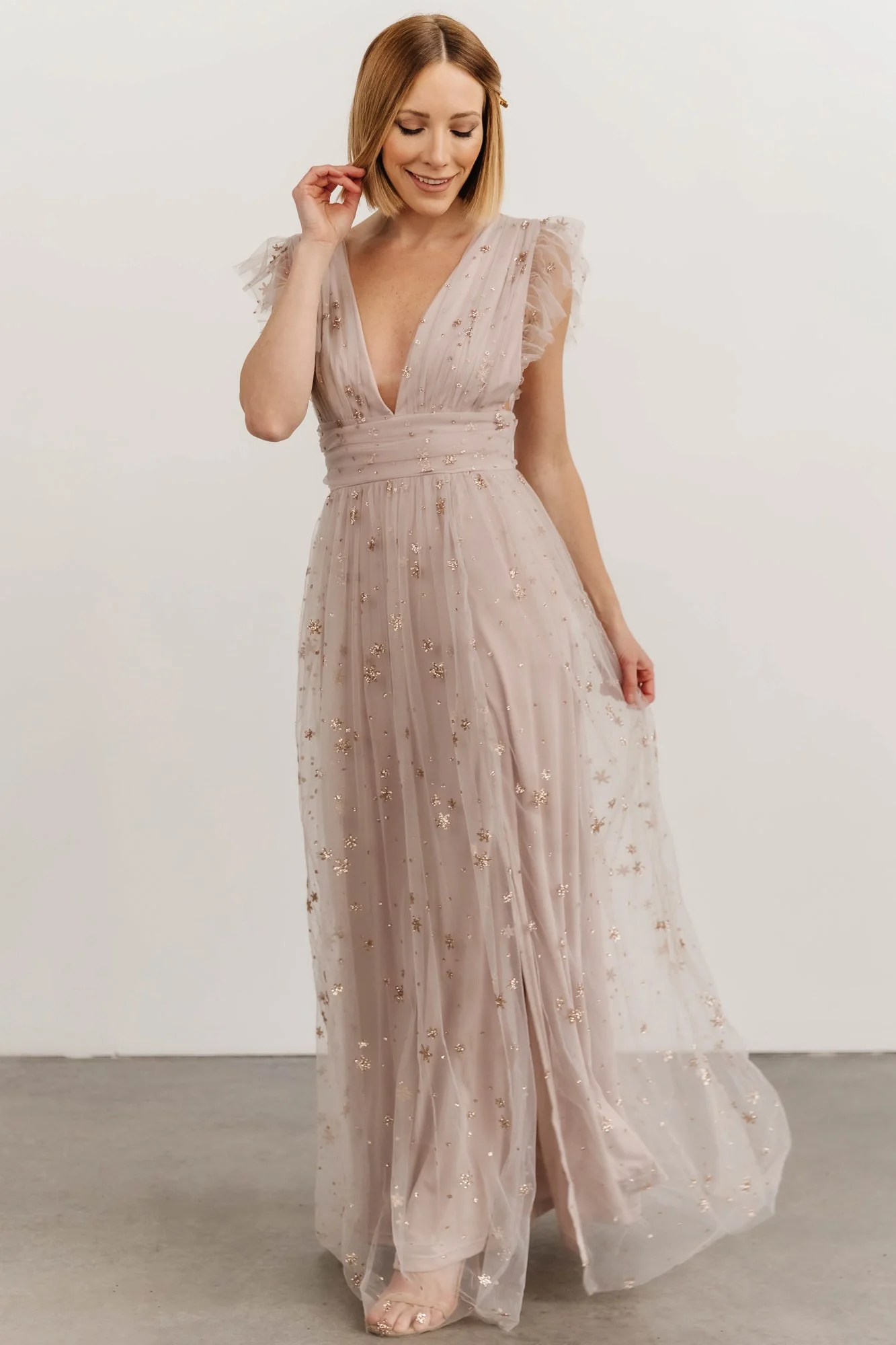 Nova Shimmer Maxi Dress | Dusty Lilac