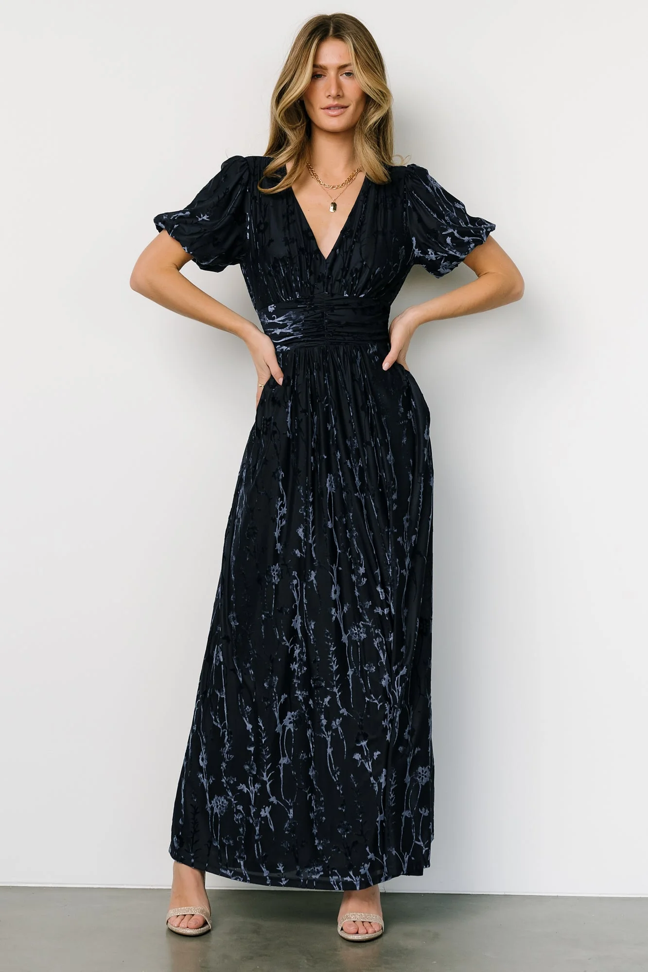 Leslie Velvet Maxi Dress | Deep Blue