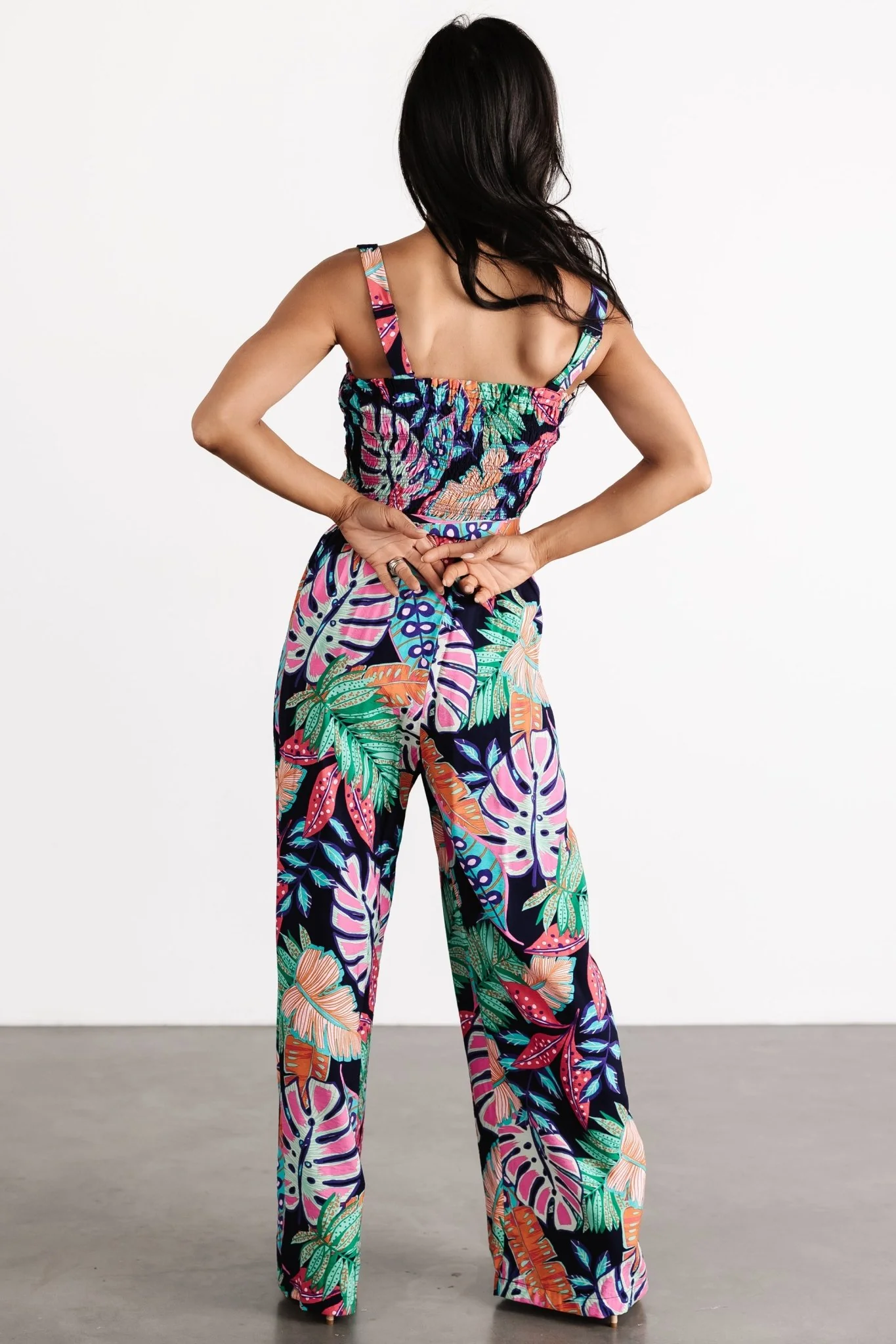 Barbados Tank Jumpsuit | Navy Print