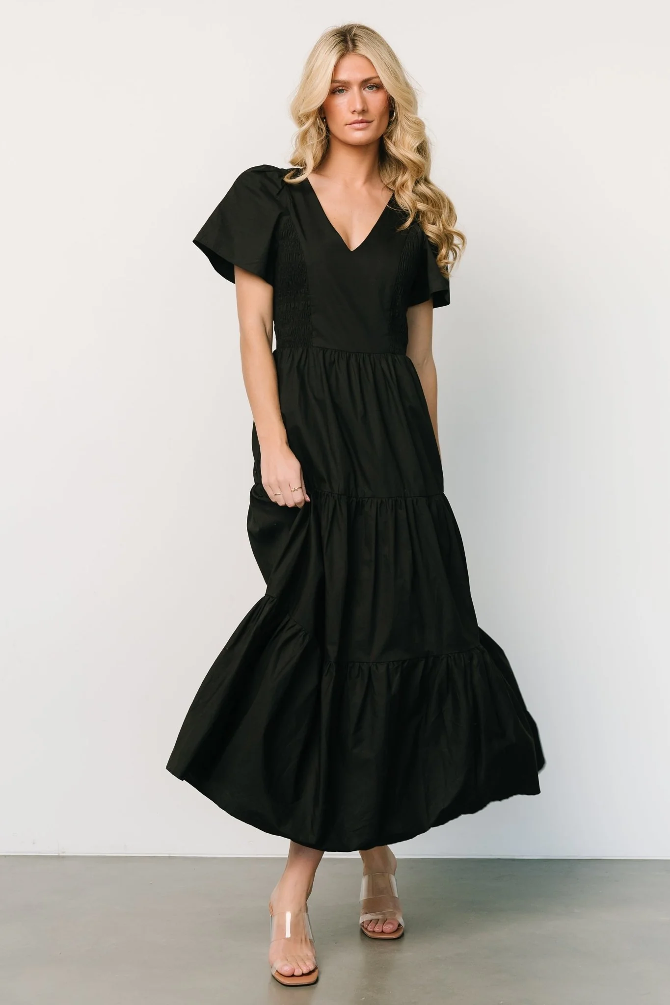 Johanne Poplin Dress | Black