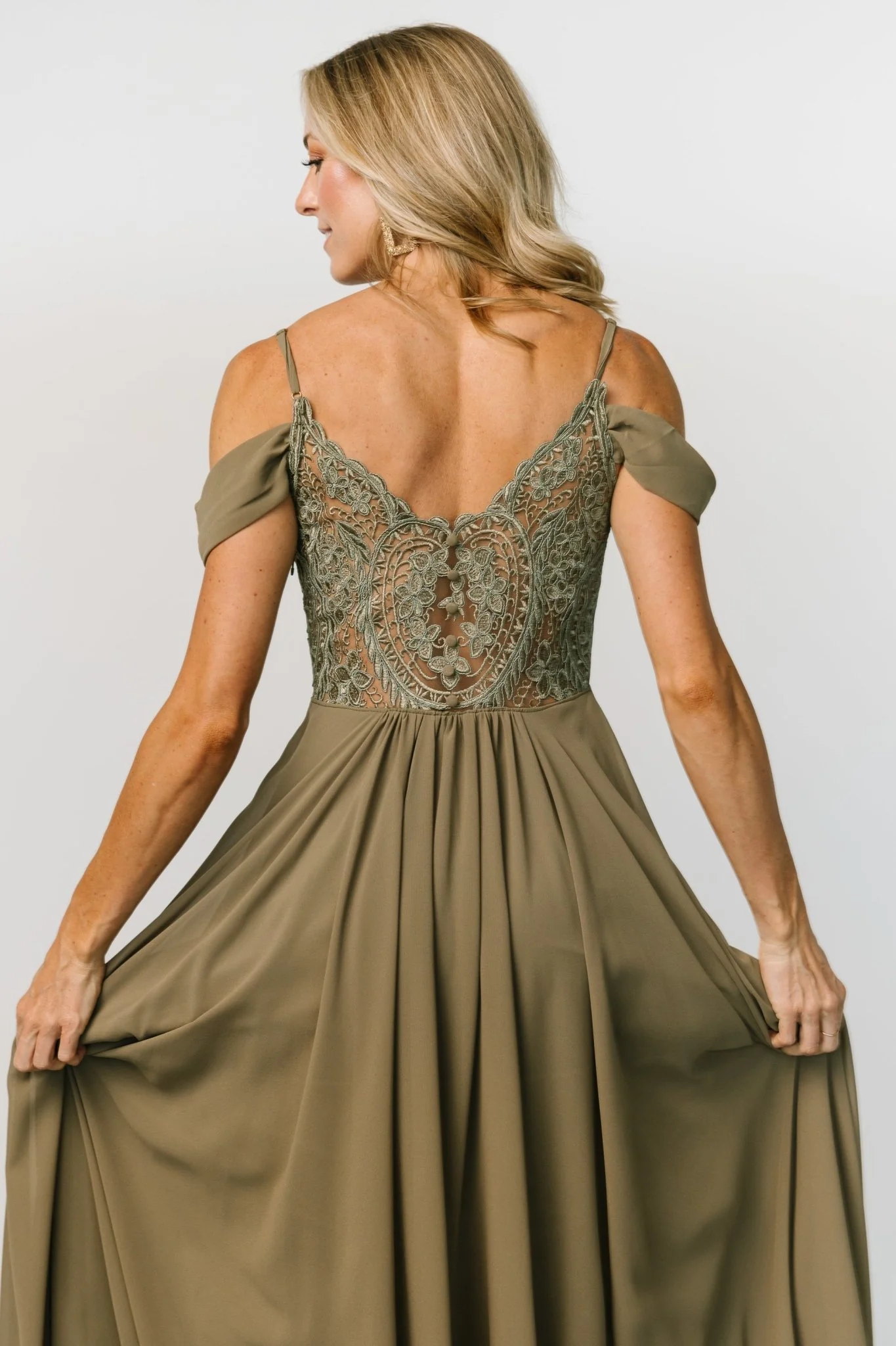 Bianca Lace Maxi Dress | Olive
