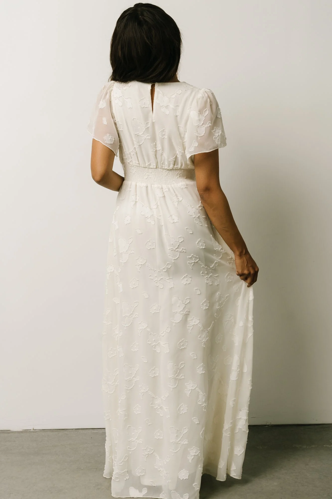 Evelyn Smocked Maxi Dress | Off White