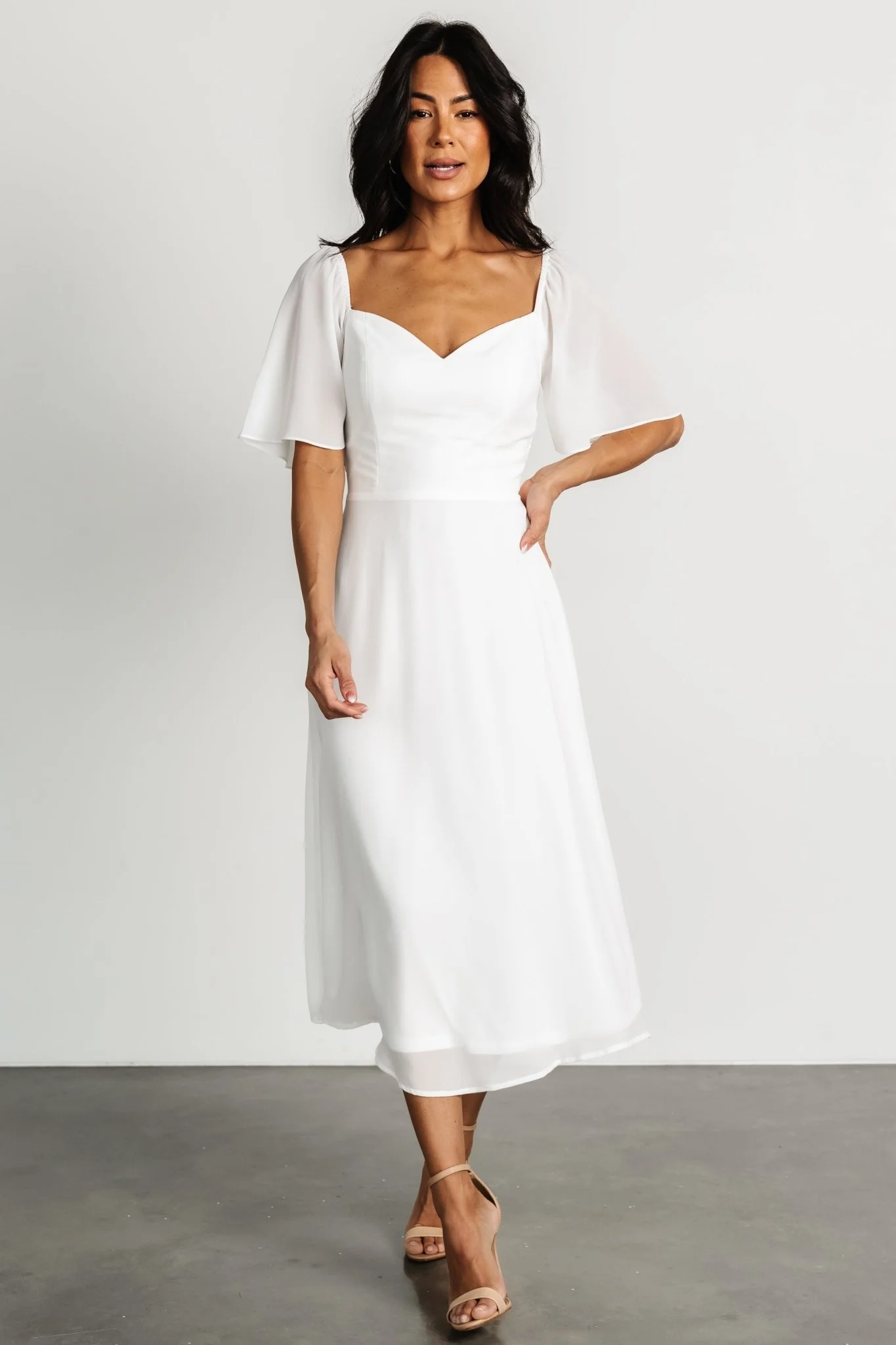 Colette Sweetheart Midi Dress | White