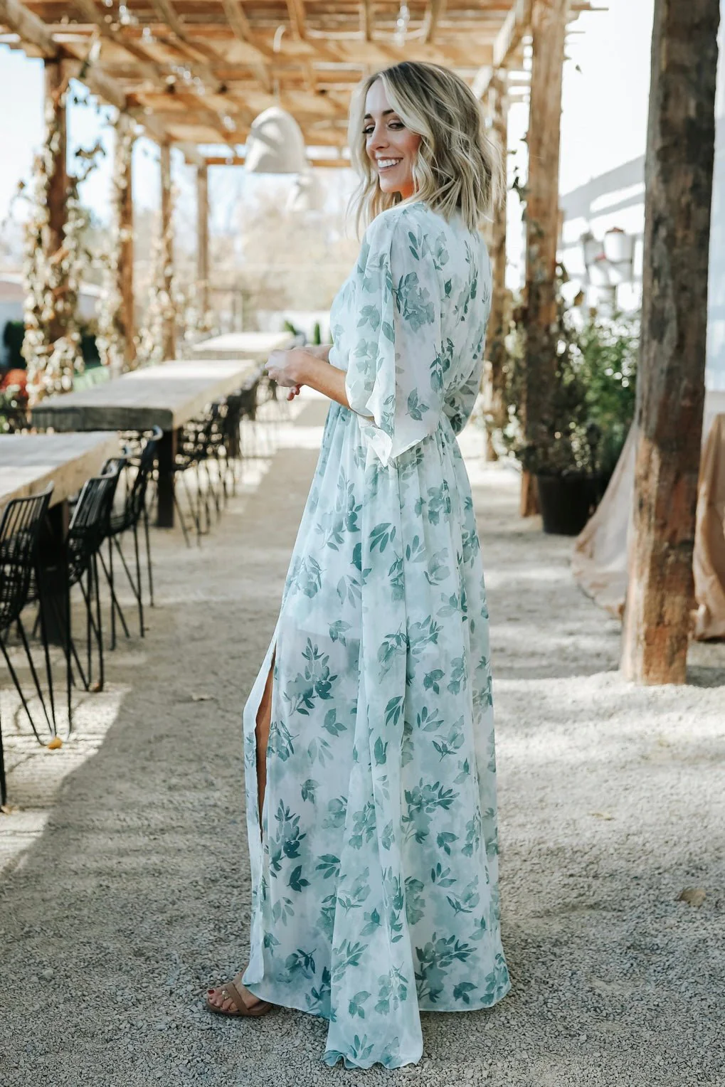 Kia Kimono Maxi Dress | Sage Floral