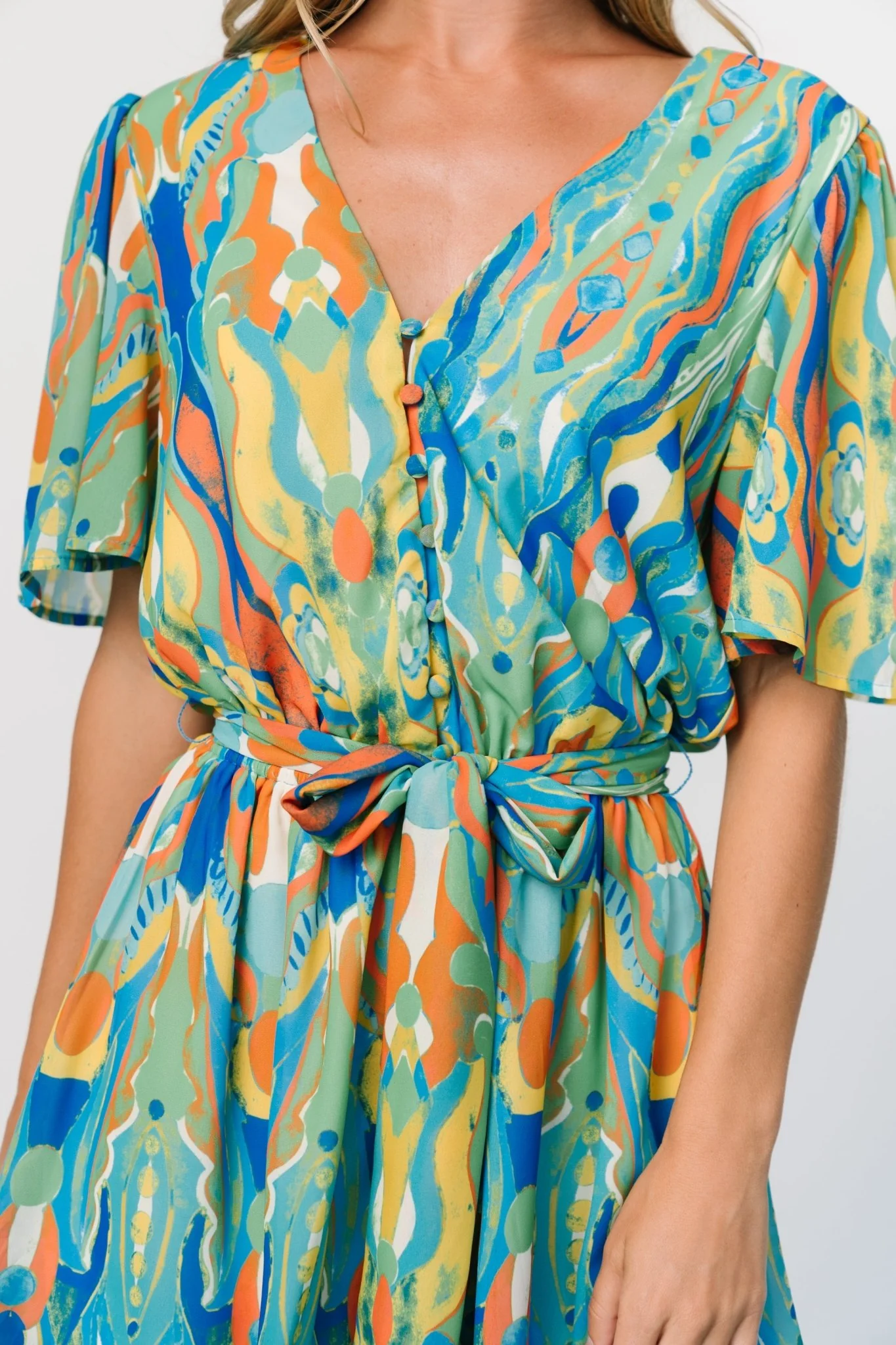 Gibson Romper | Blue + Green Multi