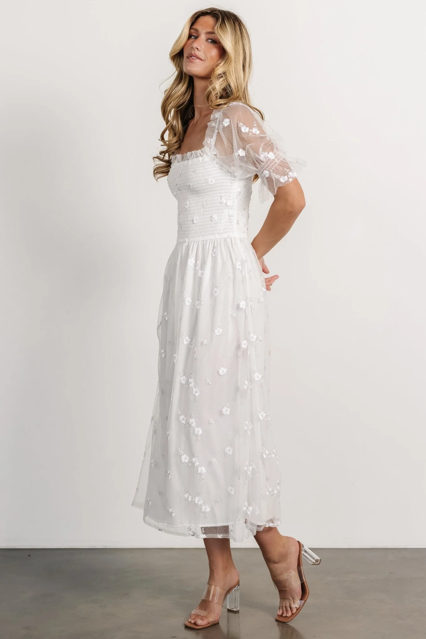 Emilia Embroidered Dress | Off White