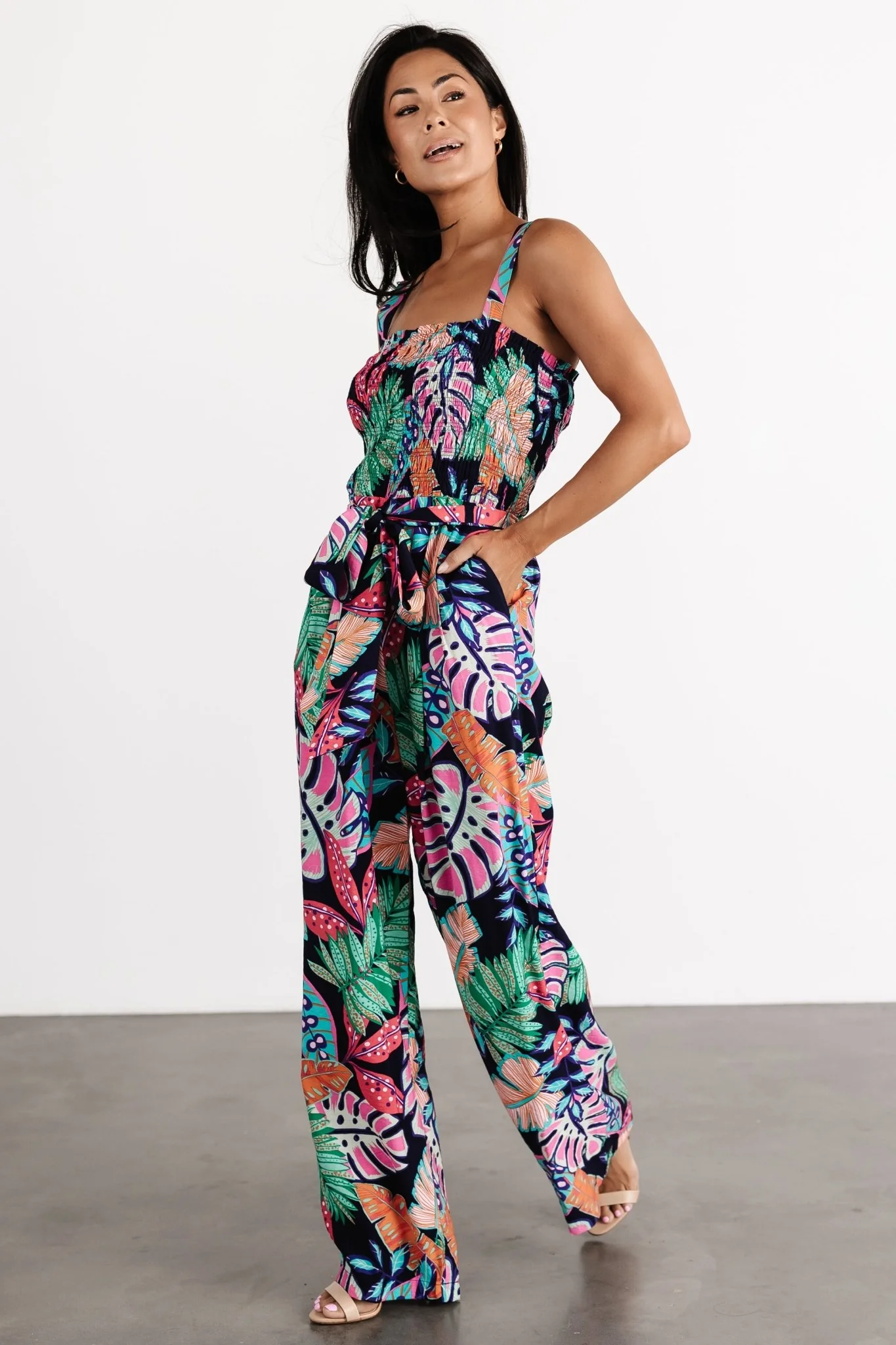 Barbados Tank Jumpsuit | Navy Print
