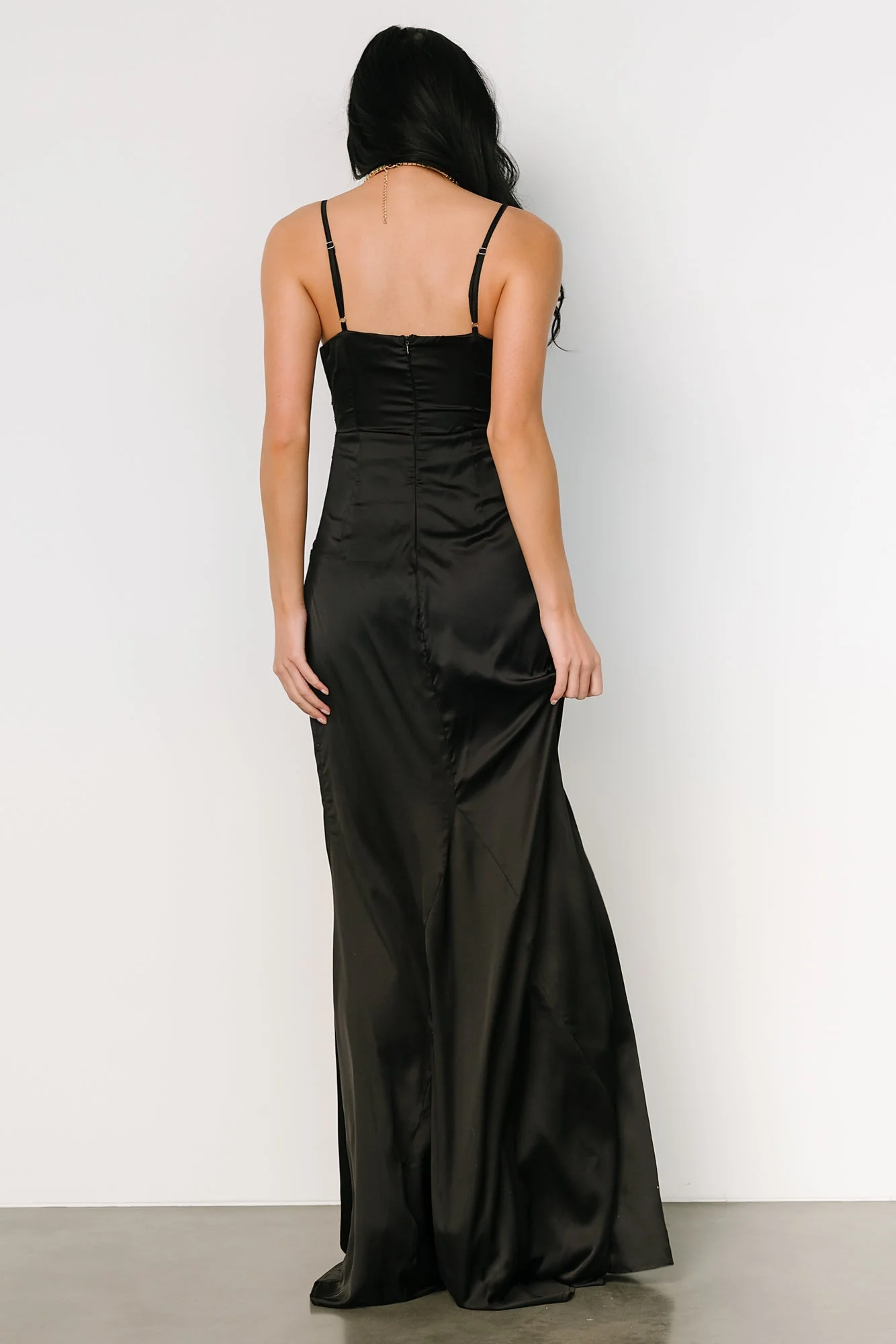 Monet Satin Gown | Black