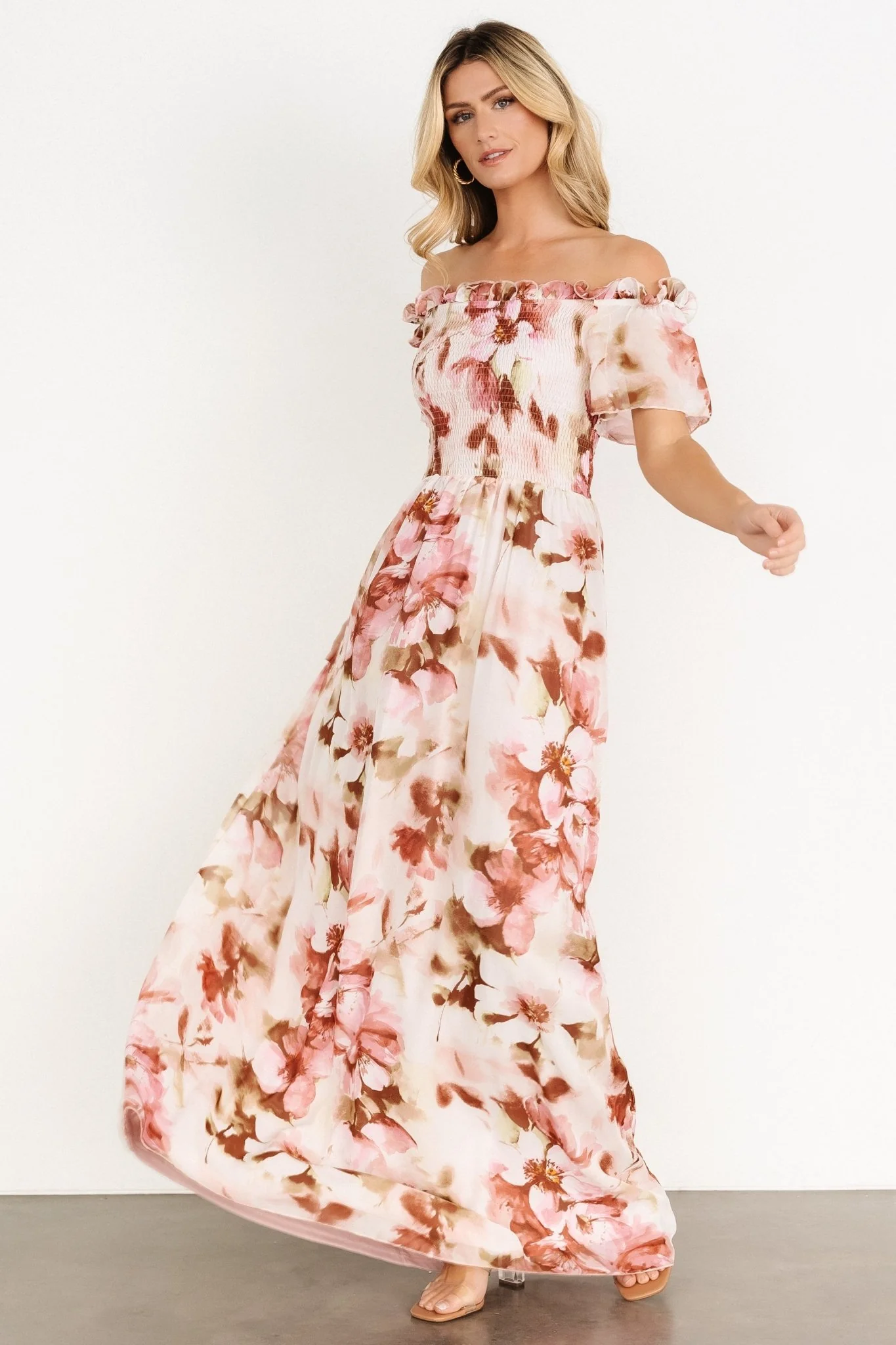 Elina Maxi Dress | Mauve Multi Floral