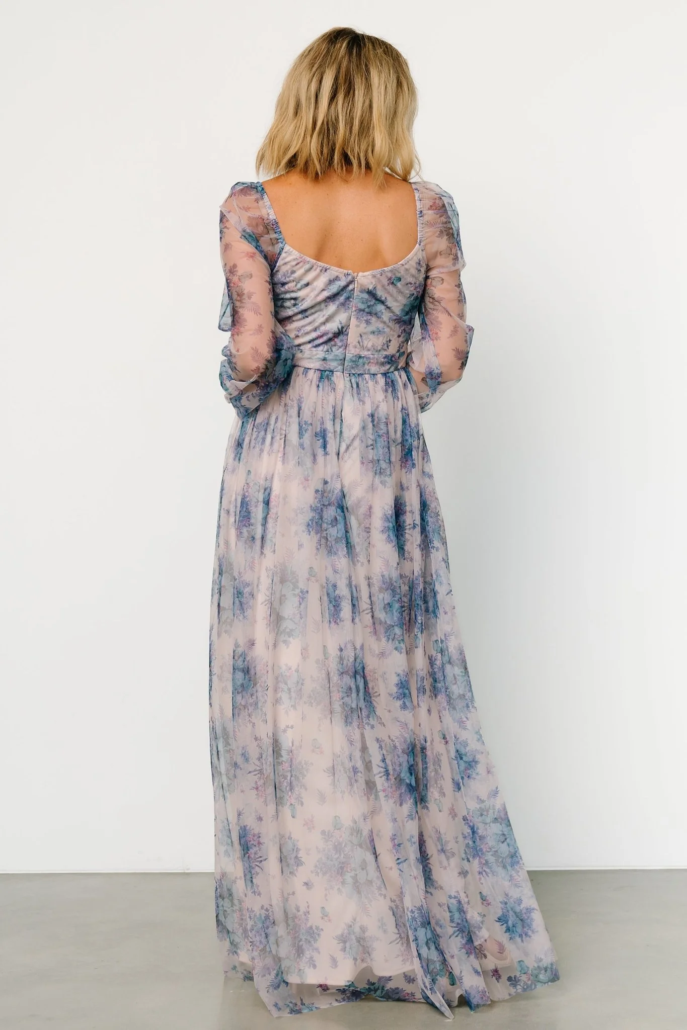 Desiree Tulle Maxi Dress | Natural + Slate Floral