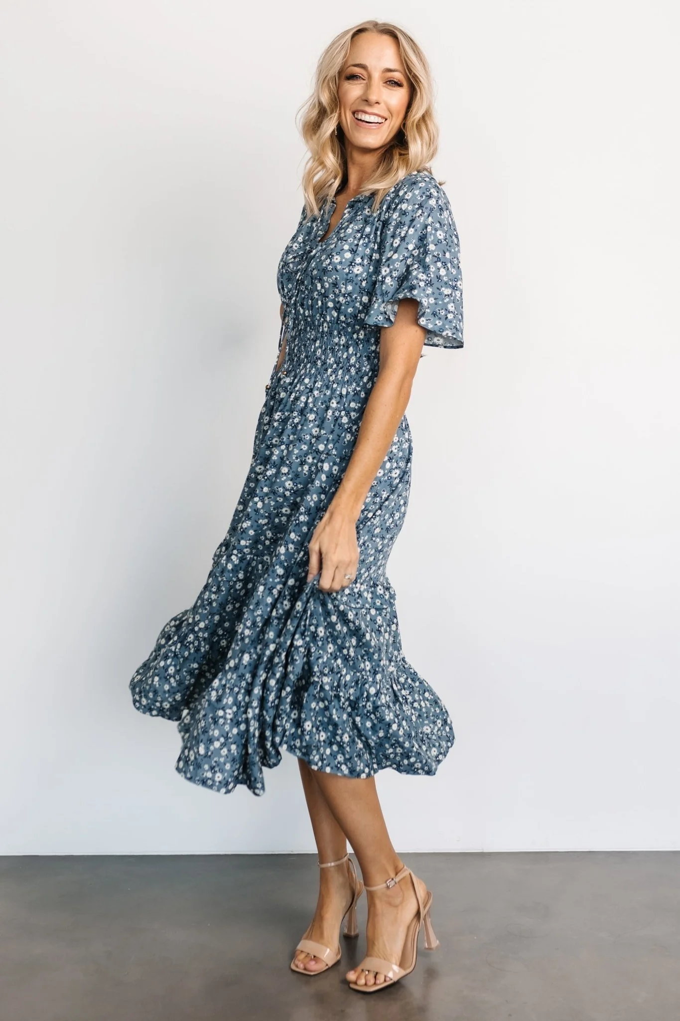 Spell Boho Midi Dress | Blue Floral