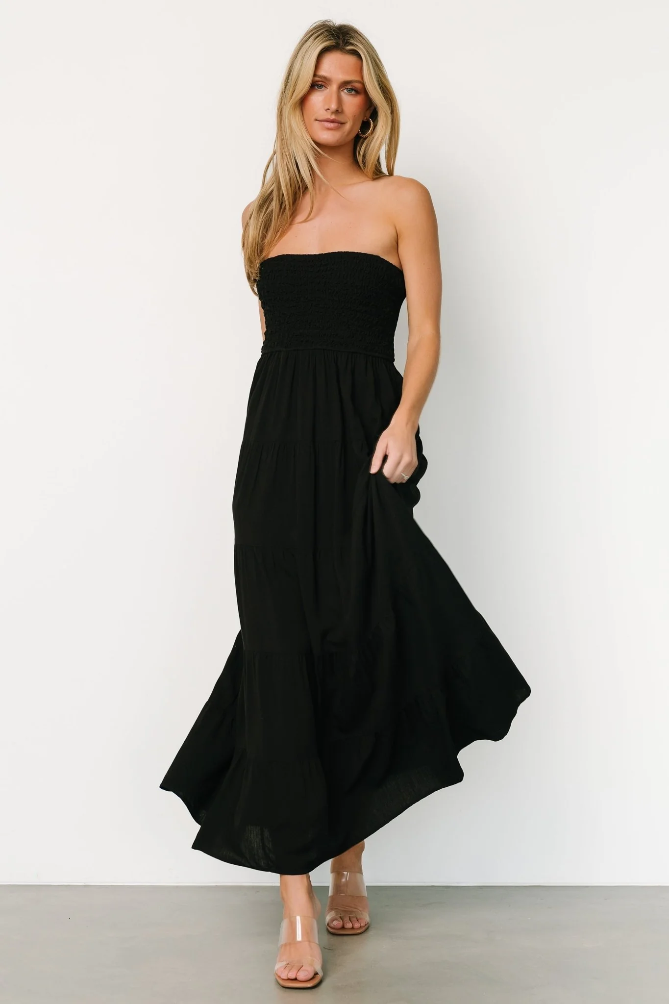 Domenica Strapless Maxi Dress | Black