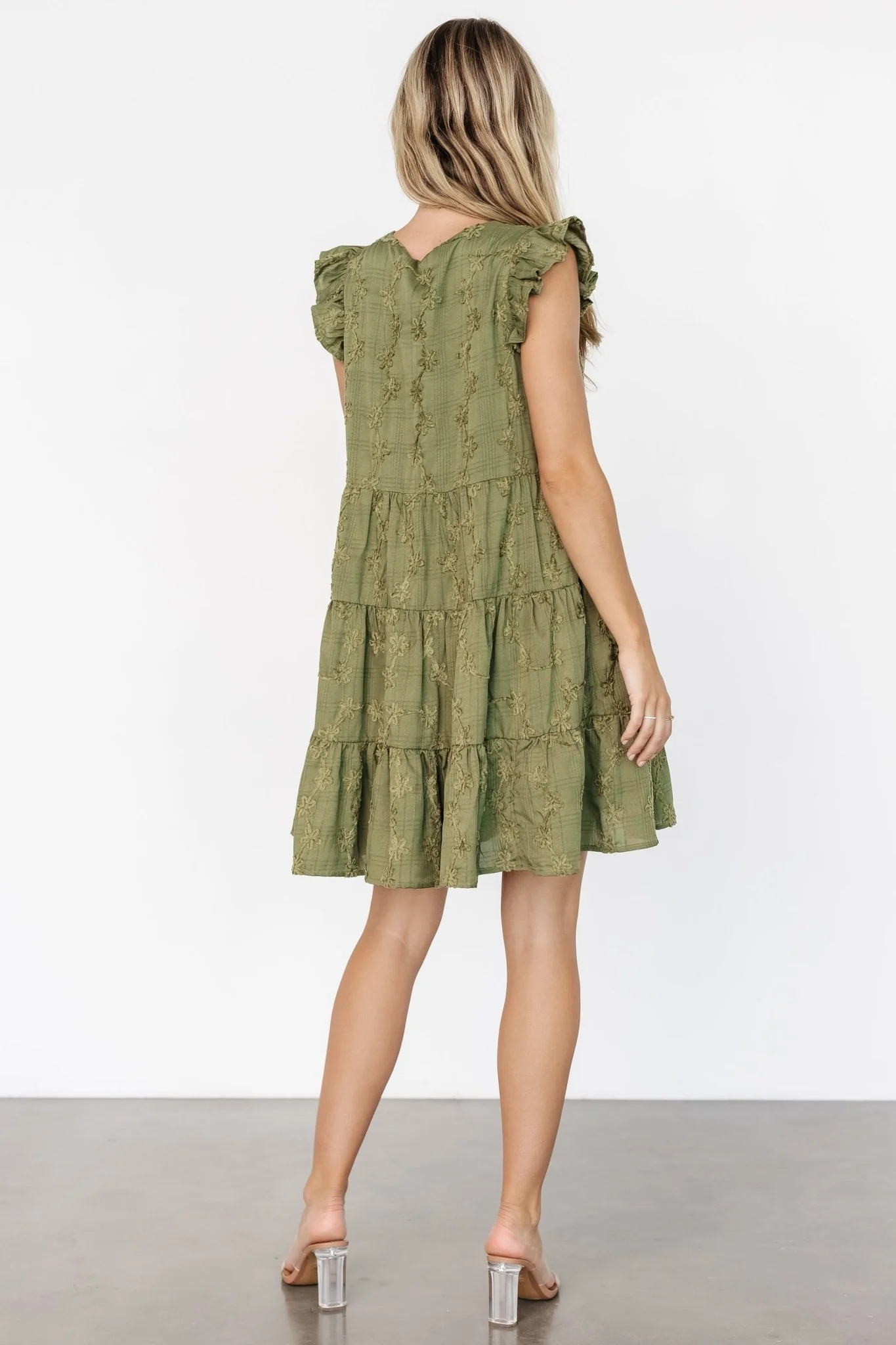 Kayla Button Up Short Dress | Olive