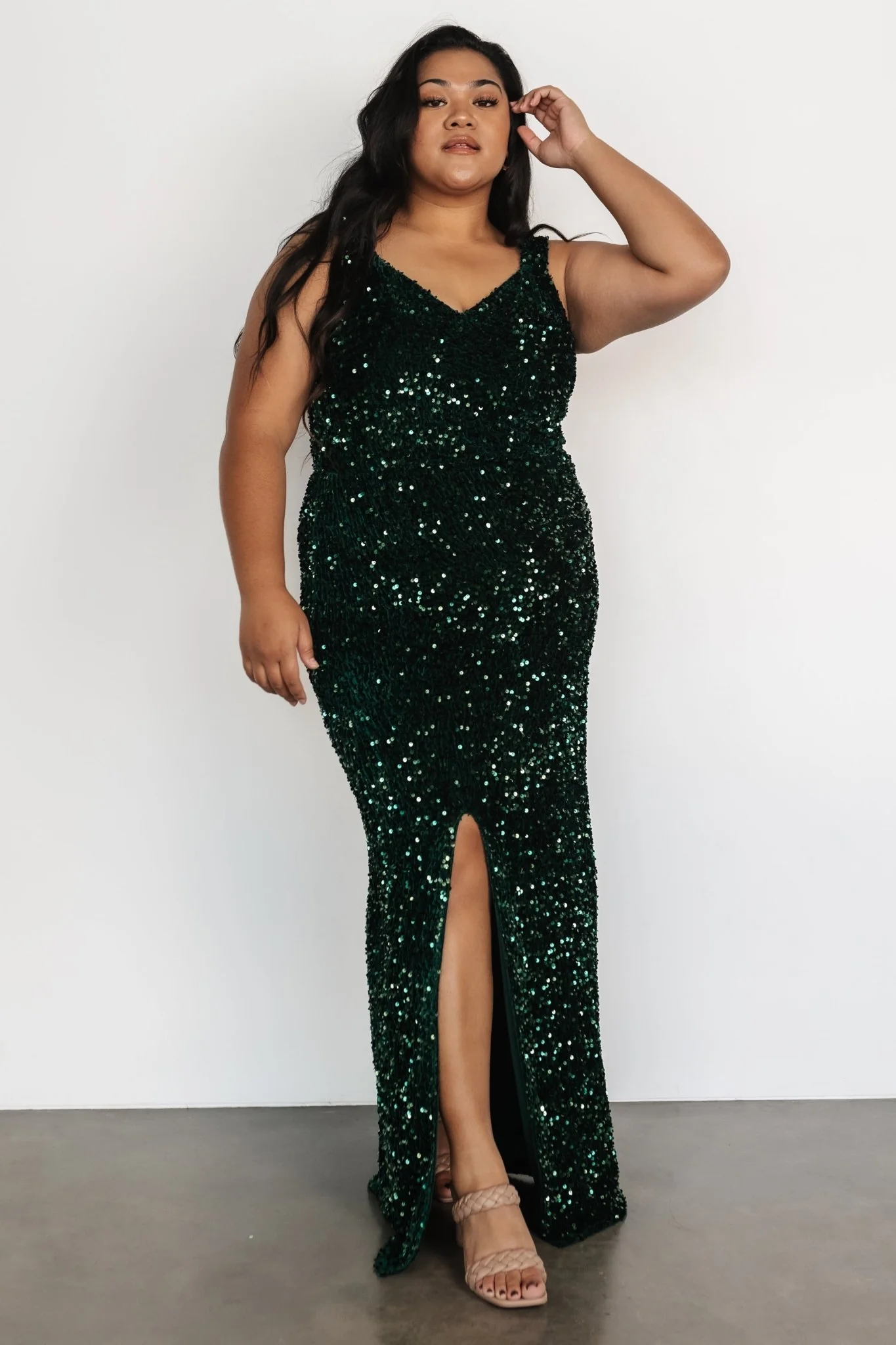 Marilyn Sequin Maxi Gown | Emerald