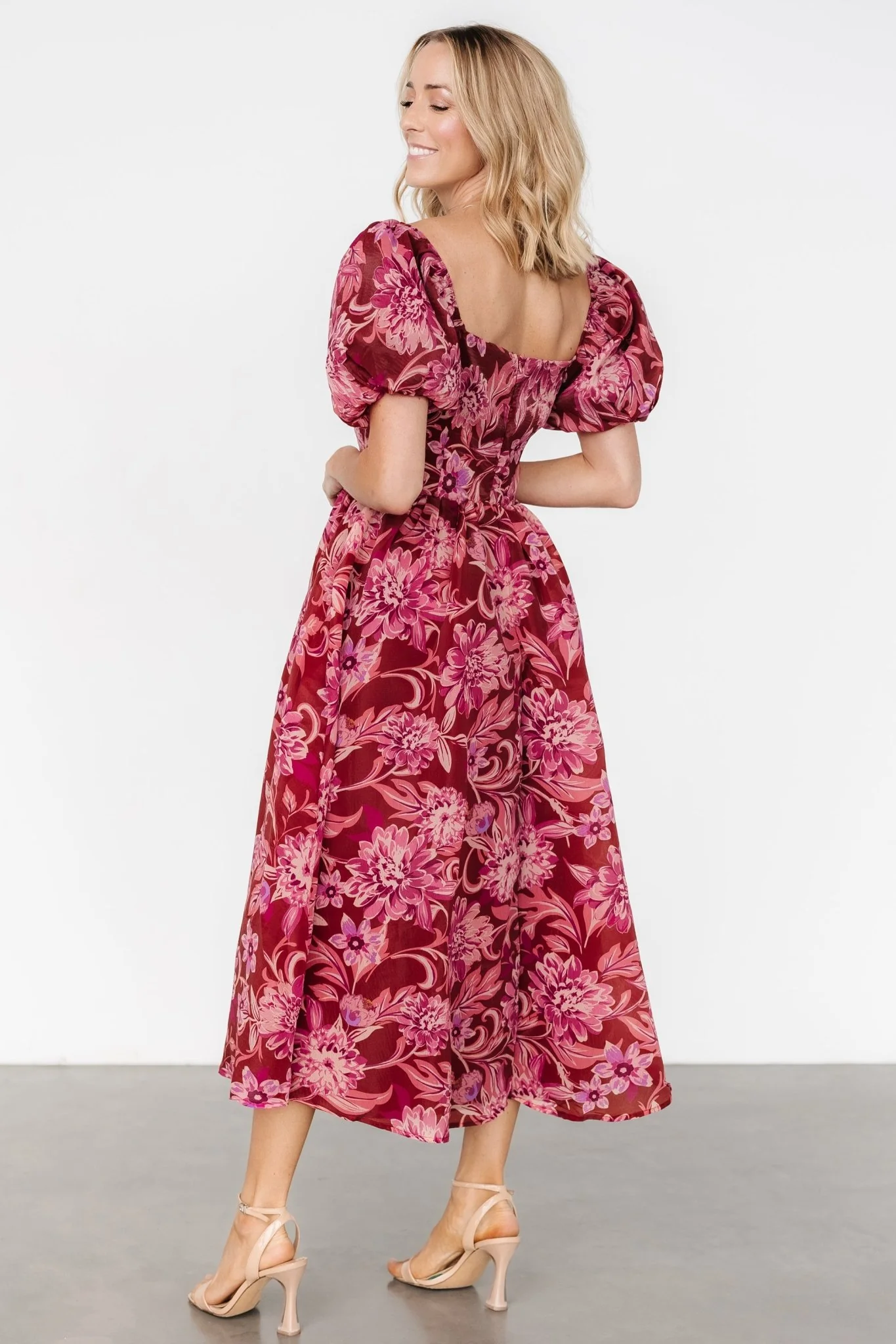 Samara Midi Dress | Rust + Pink