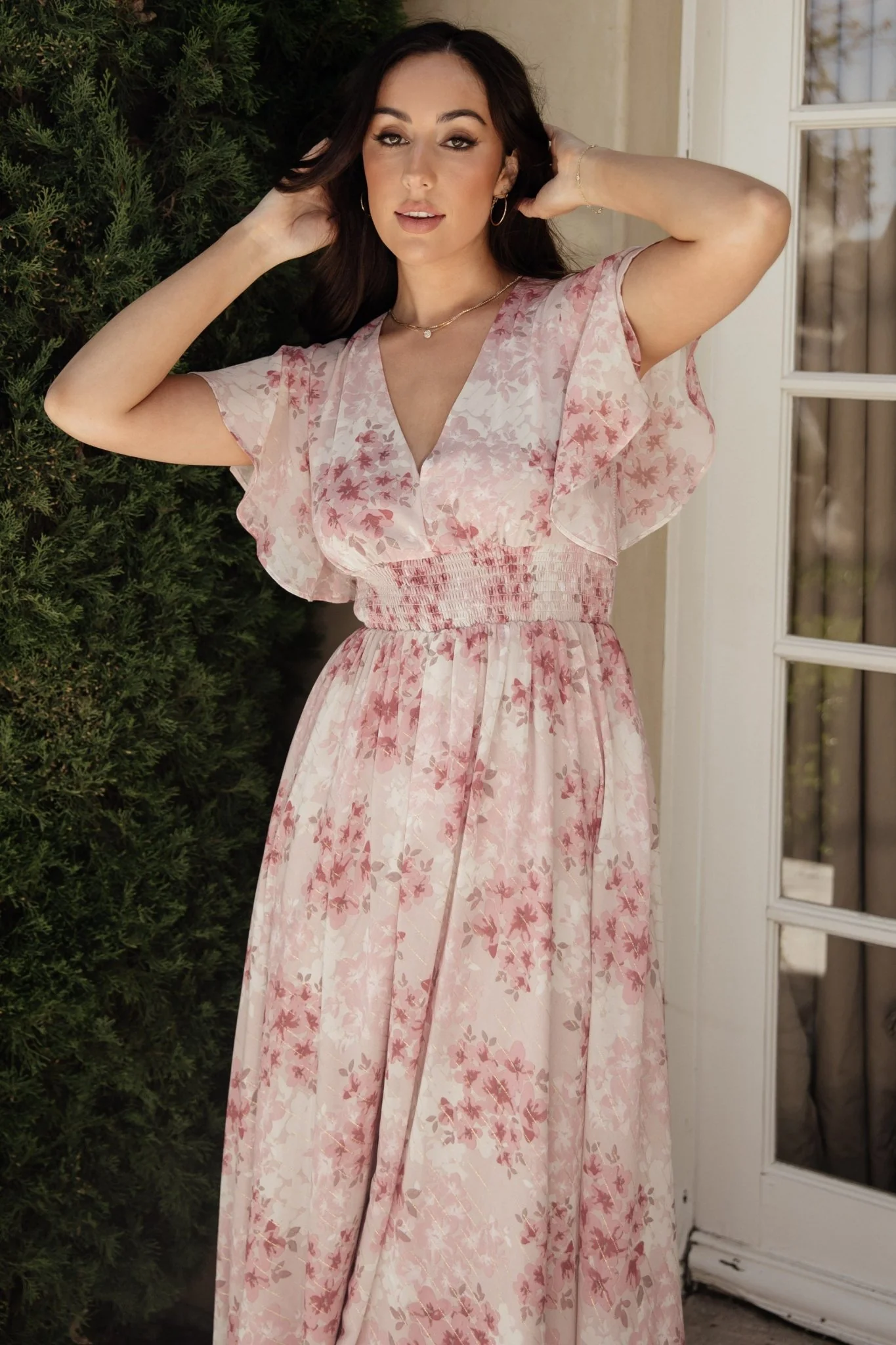 Lynlee Metallic Maxi Dress | Pink Multi