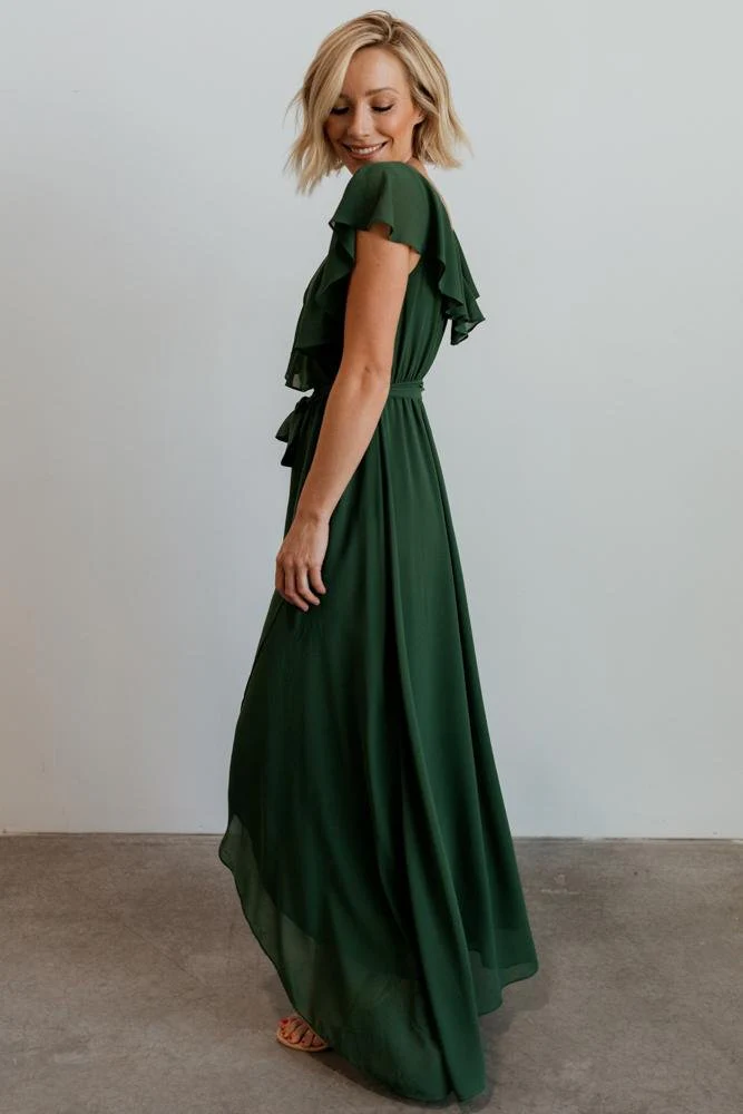 Katya Ruffle Maxi Dress | Evergreen