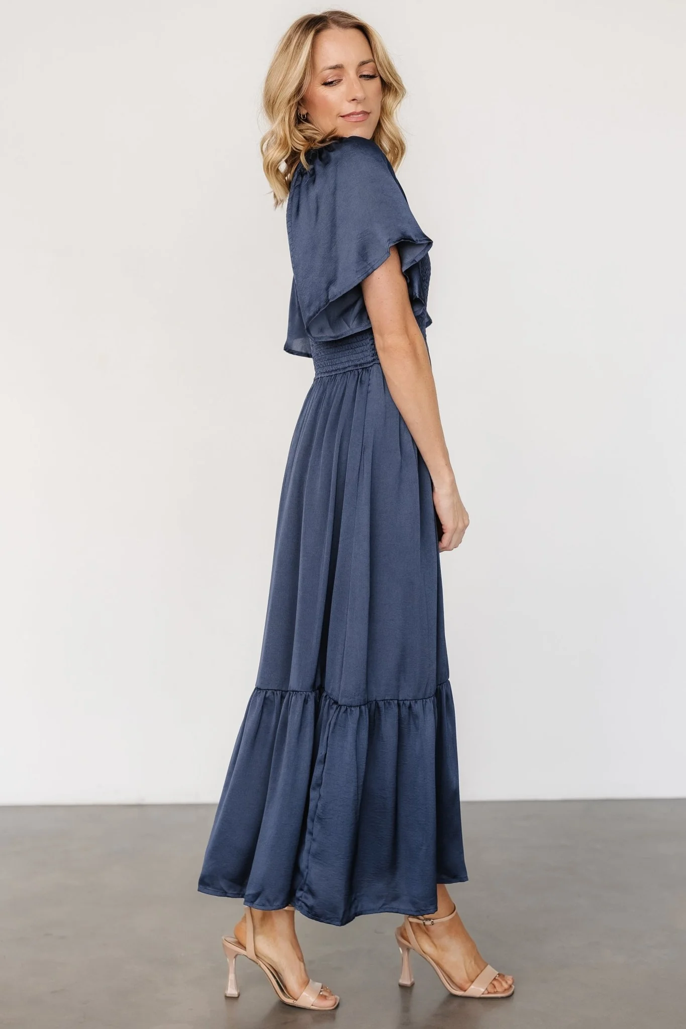 Lovell Smocked Midi Dress | Midnight Blue