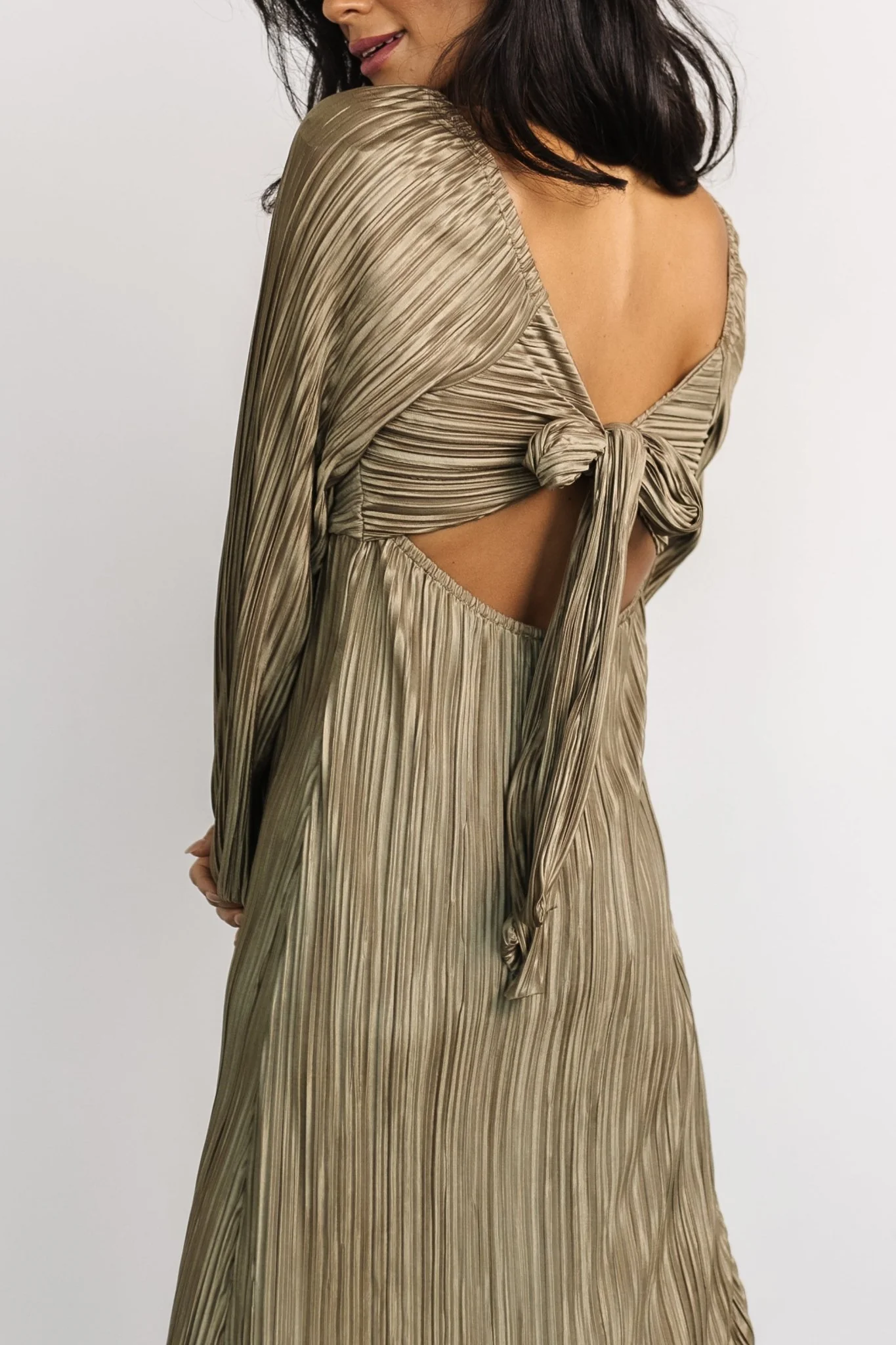 Amani Pleated Midi Dress | Olive