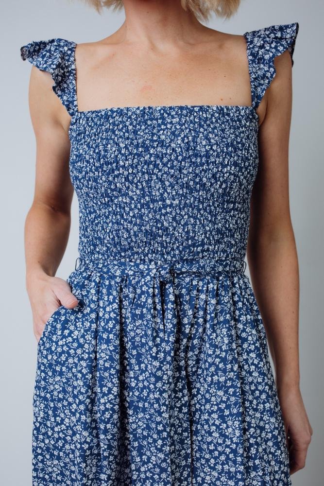 Hadley Smocked Jumpsuit | Navy