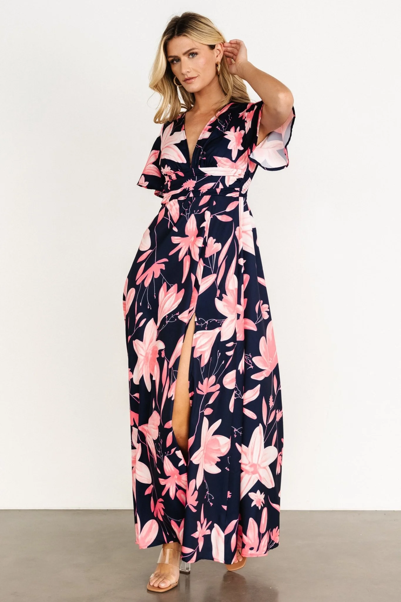 Dina Maxi Dress | Navy + Pink Floral