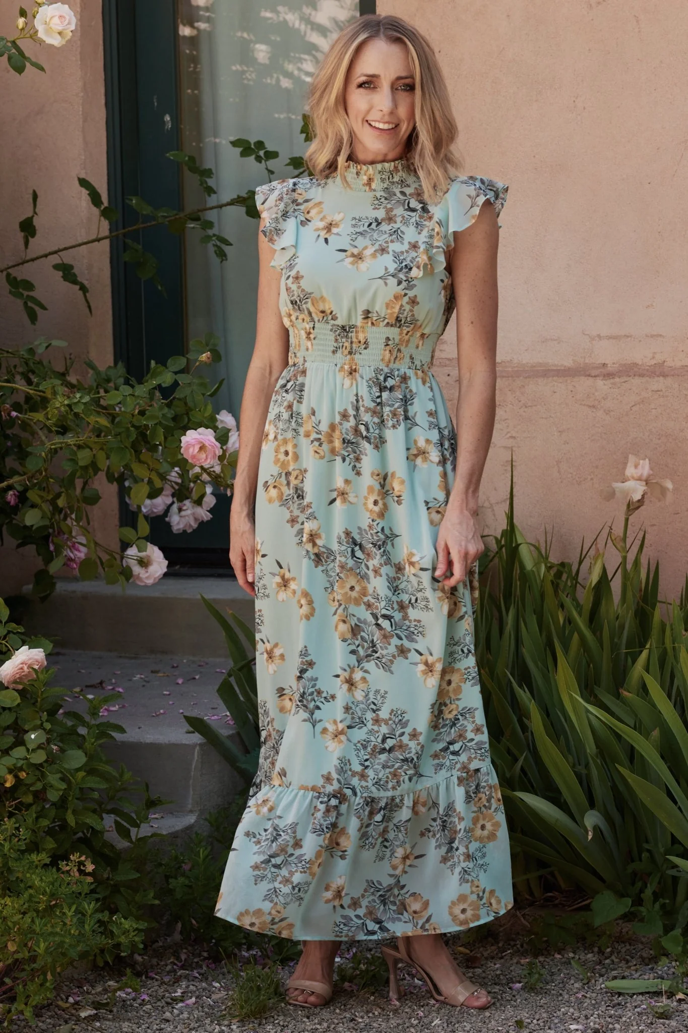 Kearny Ruffle Maxi Dress | Mint Floral