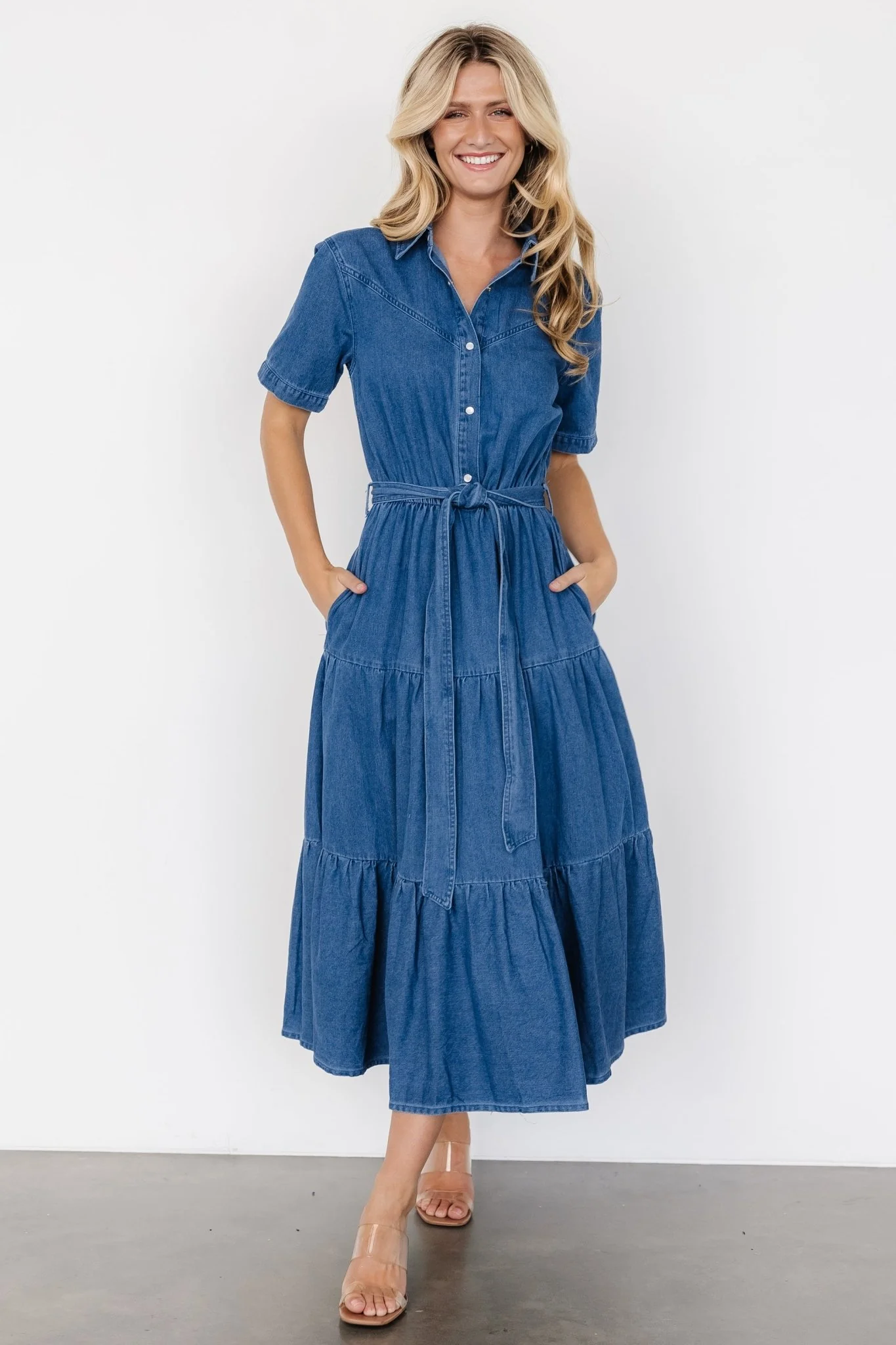 Henrietta Midi Dress | Denim Blue