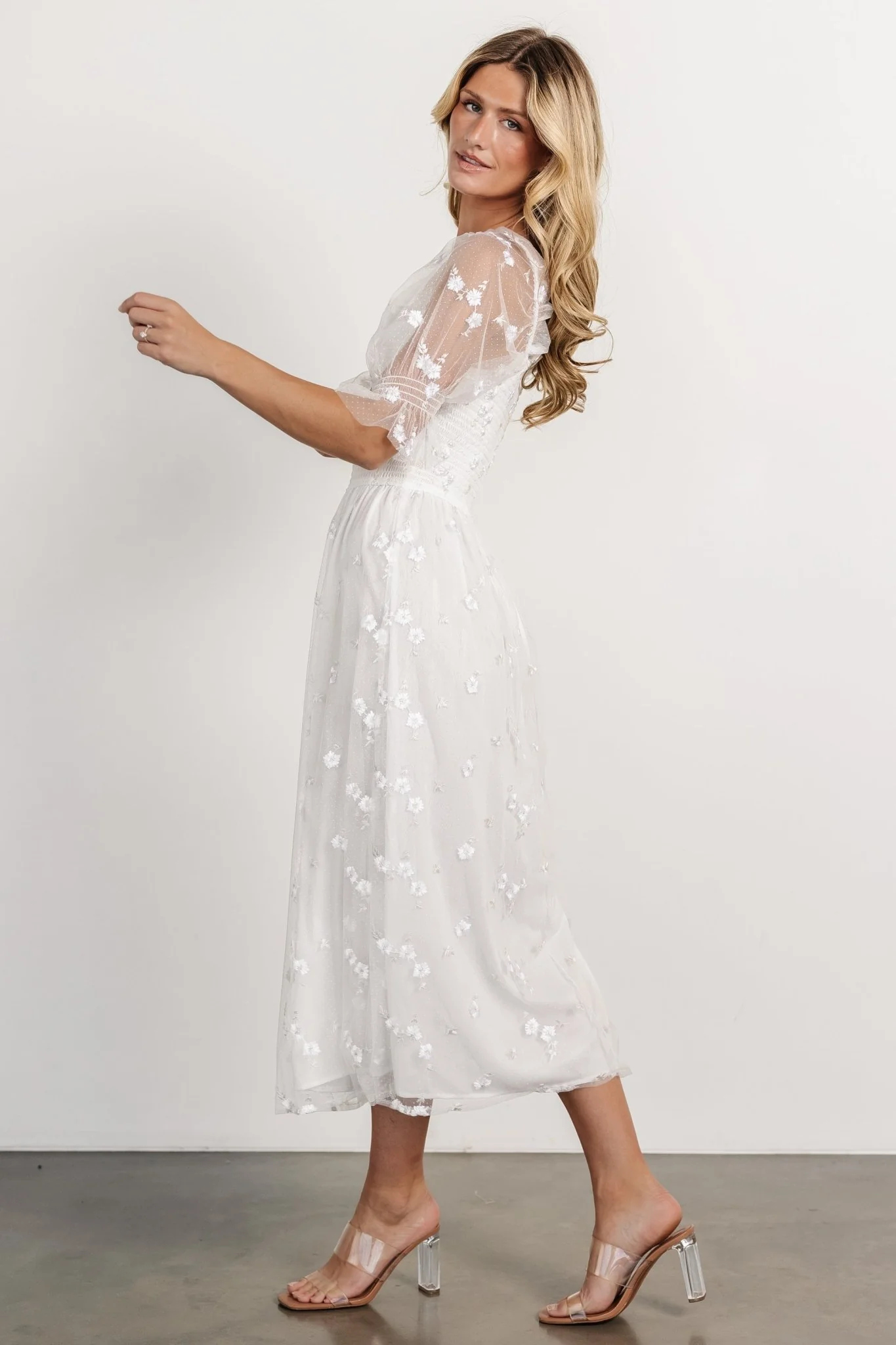 Emilia Embroidered Dress | Off White